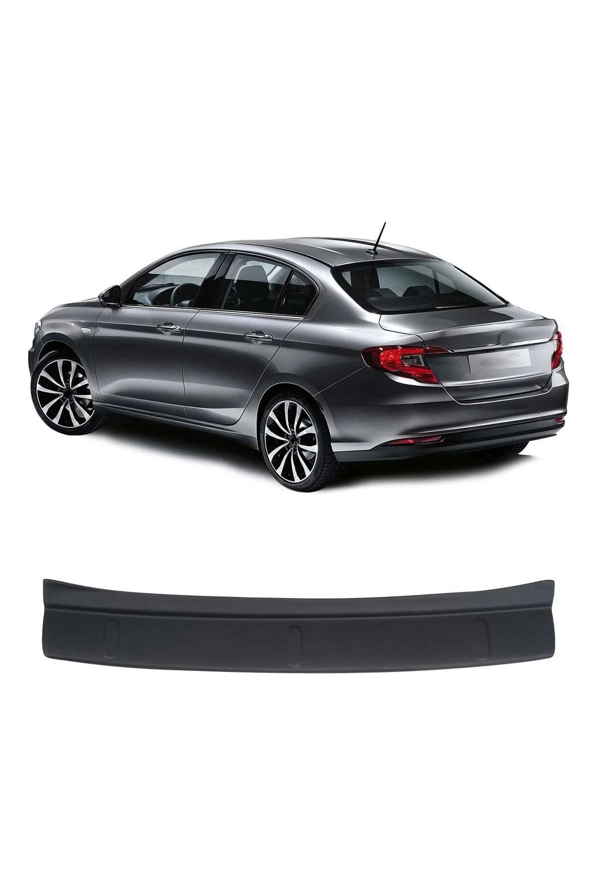 Fiat Egea Sedan 2015 ve Sonrası Uyumlu Arka Tampon Eşiği Koruma ABS Parlak Siyah - Görsel 2