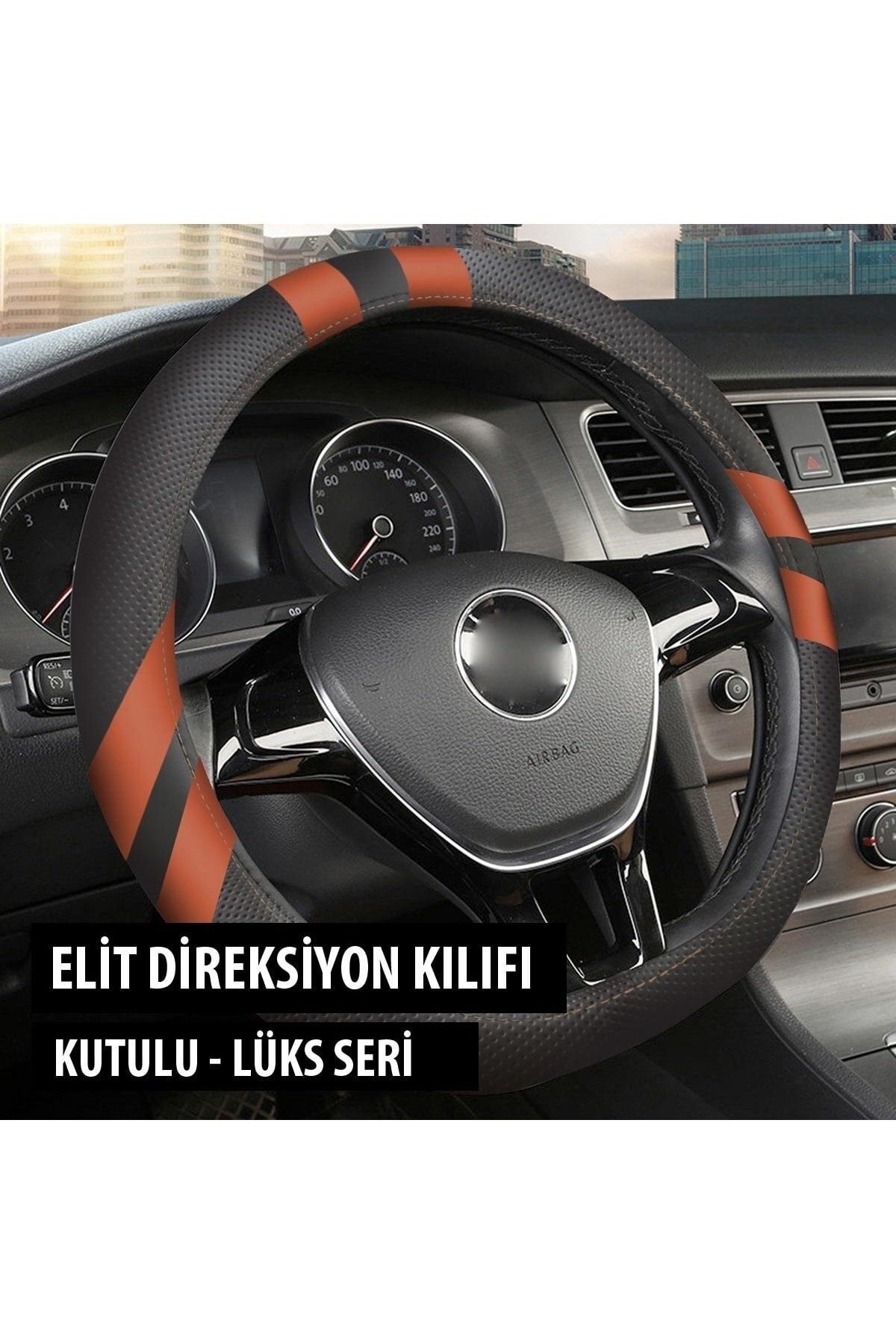 Fiat Egea Uyumlu  Geçmeli Direksiyon Kılıfı Taba