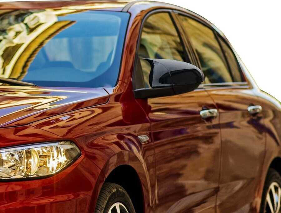 Fiat Egea Uyumlu 2015 Sonrası Sedan Yarasa Ayna Kapağı (Parlak Si