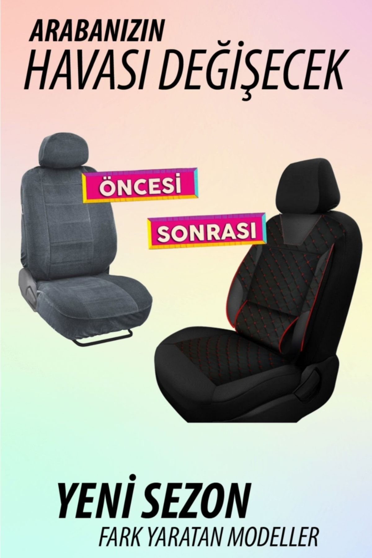 Jet Garaj Fiat Egea Uyumlu Koltuk Kilifi Genesa Serisi - Kirmizi