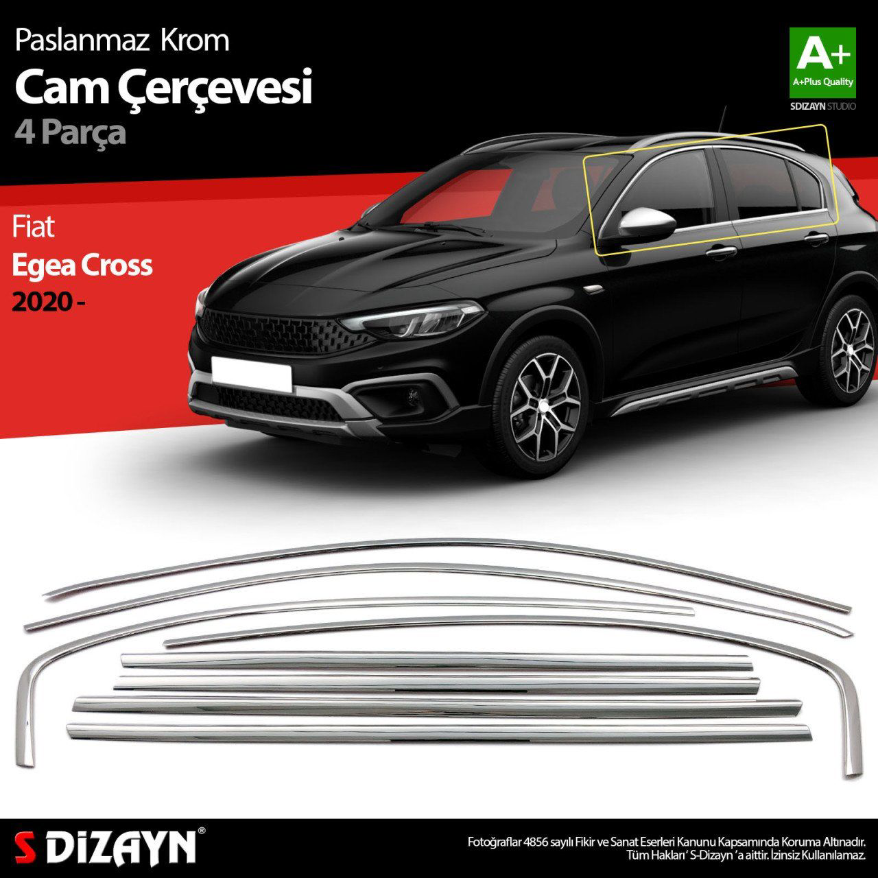 Fiat Egea Uyumlu Cross Krom Cam Çerçevesi 8 Parça. 2020 Üzeri Fiat Egea Uyumlu Cross Krom Cam Çerçevesi 8 Parça. 2020 Üzeri