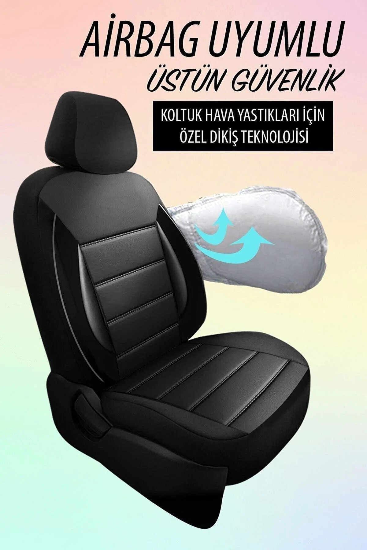 Fiat Fiorino 2007 Ve Sonrası Sport Deri Koltuk Kılıfı Takımı Siya