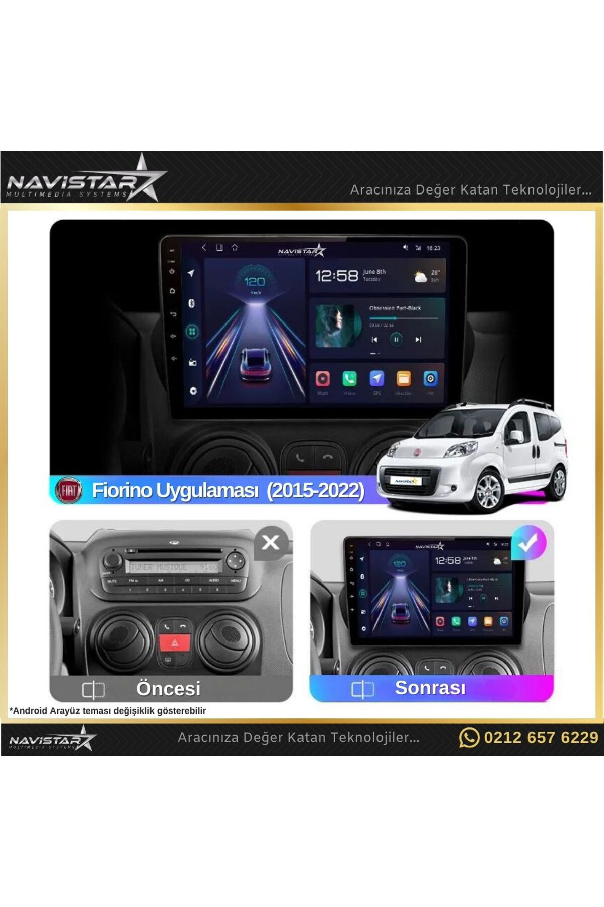 Fiat Fiorino 4gb 64gb Kablosuz Carplay 2008-2017 Android 13 Navig Fiat Fiorino 4gb 64gb Kablosuz Carplay 2008-2017 Android 13 Navig
