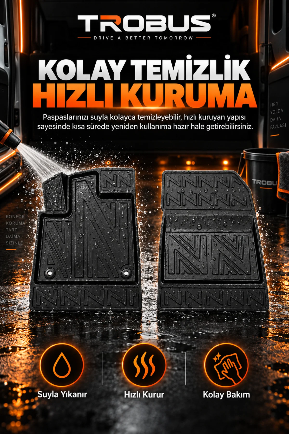 Fiat Fiorino Benzinli Panelvan 2008-2019 Karbon Desenli 3D Havuzlu Oto Paspas 2 Parça Ön Takım Fiat Fiorino Benzinli Panelvan 2008-2019 Karbon Desenli 3D Havuzlu Oto Paspas 2 Parça Ön Takım