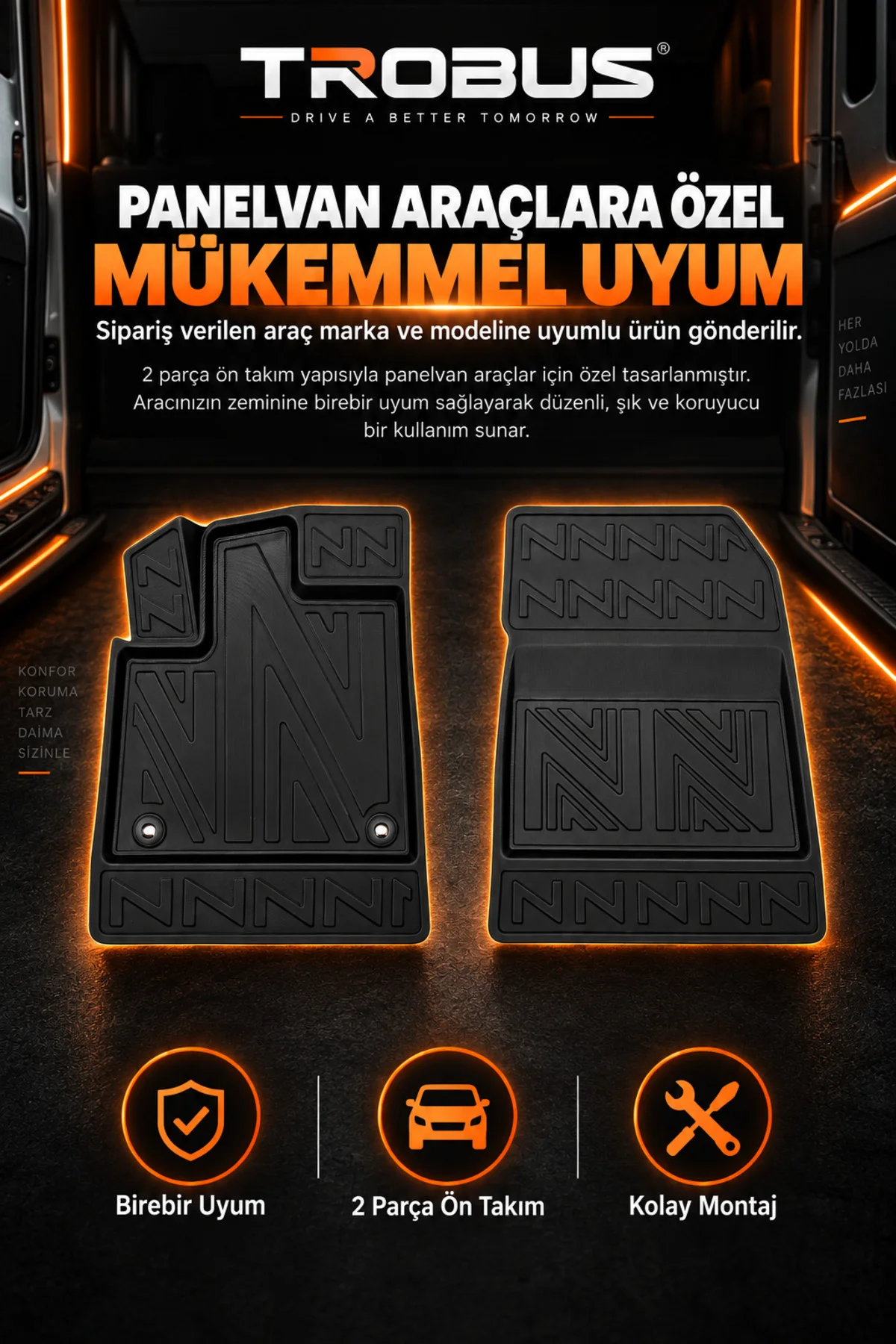 Fiat Fiorino Dizel Panelvan 2008-2019 Karbon Desenli Premium 3D Havuzlu Oto Paspas 2 Parça Ön Takım Fiat Fiorino Dizel Panelvan 2008-2019 Karbon Desenli Premium 3D Havuzlu Oto Paspas 2 Parça Ön Takım