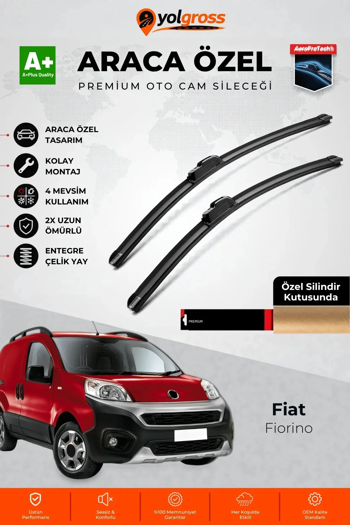 Fiat Fiorino Ön Cam Silecek Seti 2008 Üzeri Premium Araca Özel 65-48 Cm A+ Kalite