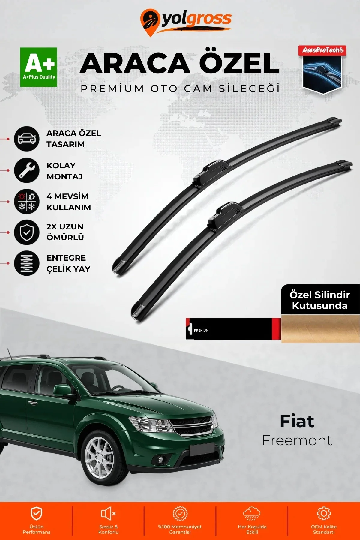 Fiat Freemont Ön Cam Silecek Seti 2011-2016 Premium Araca Özel 60-48 Cm A+ Kalite Fiat Freemont Ön Cam Silecek Seti 2011-2016 Premium Araca Özel 60-48 Cm A+ Kalite
