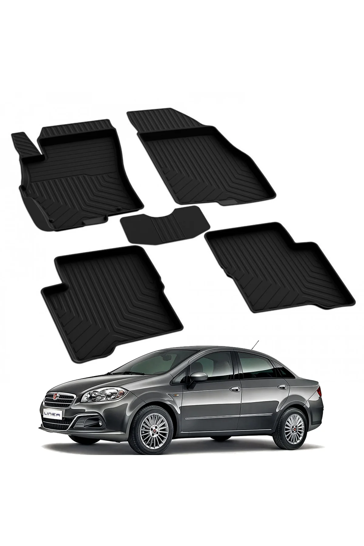 FIAT LİNEA 2007-2014 Model Yılları İçin Uyumlu Yeo 4D Havuzlu Paspas Takımı