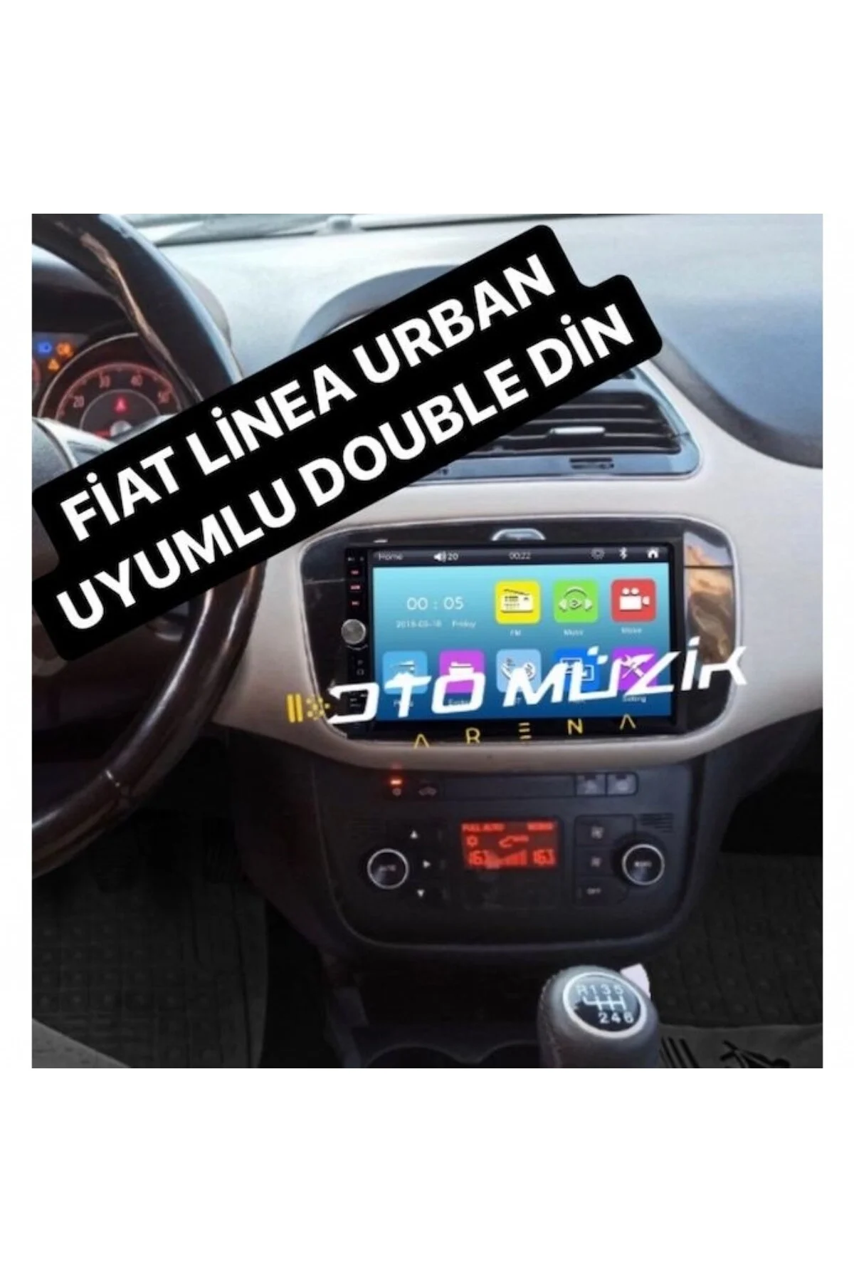 Fiat Linea Urban BlueWay Double Teyp 7 inç Arka kasa Ayarlanabilir ince 2 Mirrorlink Kamera Hediye