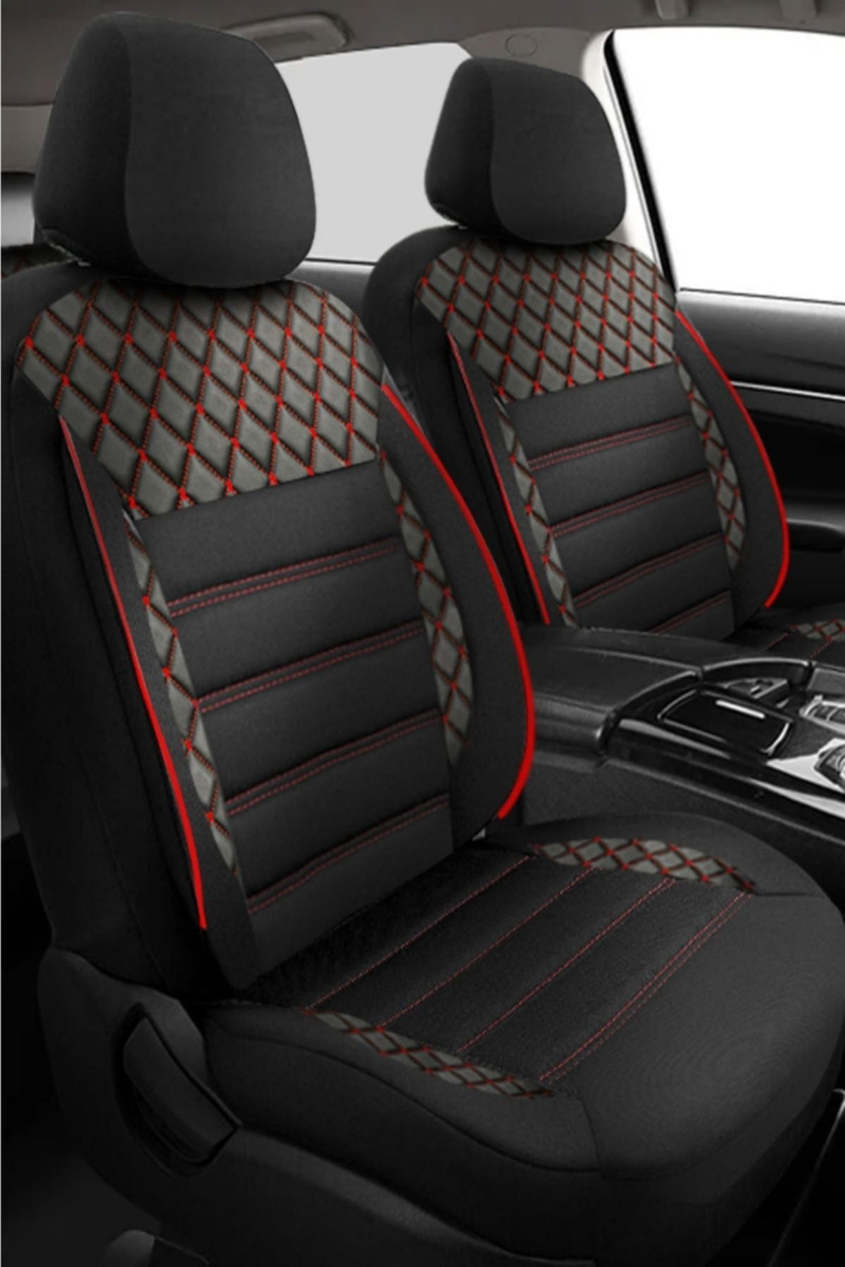 Fiat Linea Uyumlu Koltuk Kılıfı Crystal Sarisi - Kırmızı