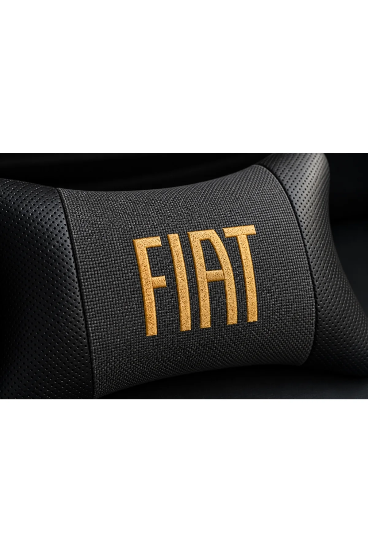Fiat Logolu Boyun Yastığı 2’li Set Füme Keten Kumaş Nakışlı Oto Koltuk Baş Destek Yastığı Fiat Logolu Boyun Yastığı 2’li Set Füme Keten Kumaş Nakışlı Oto Koltuk Baş Destek Yastığı - Görsel 2