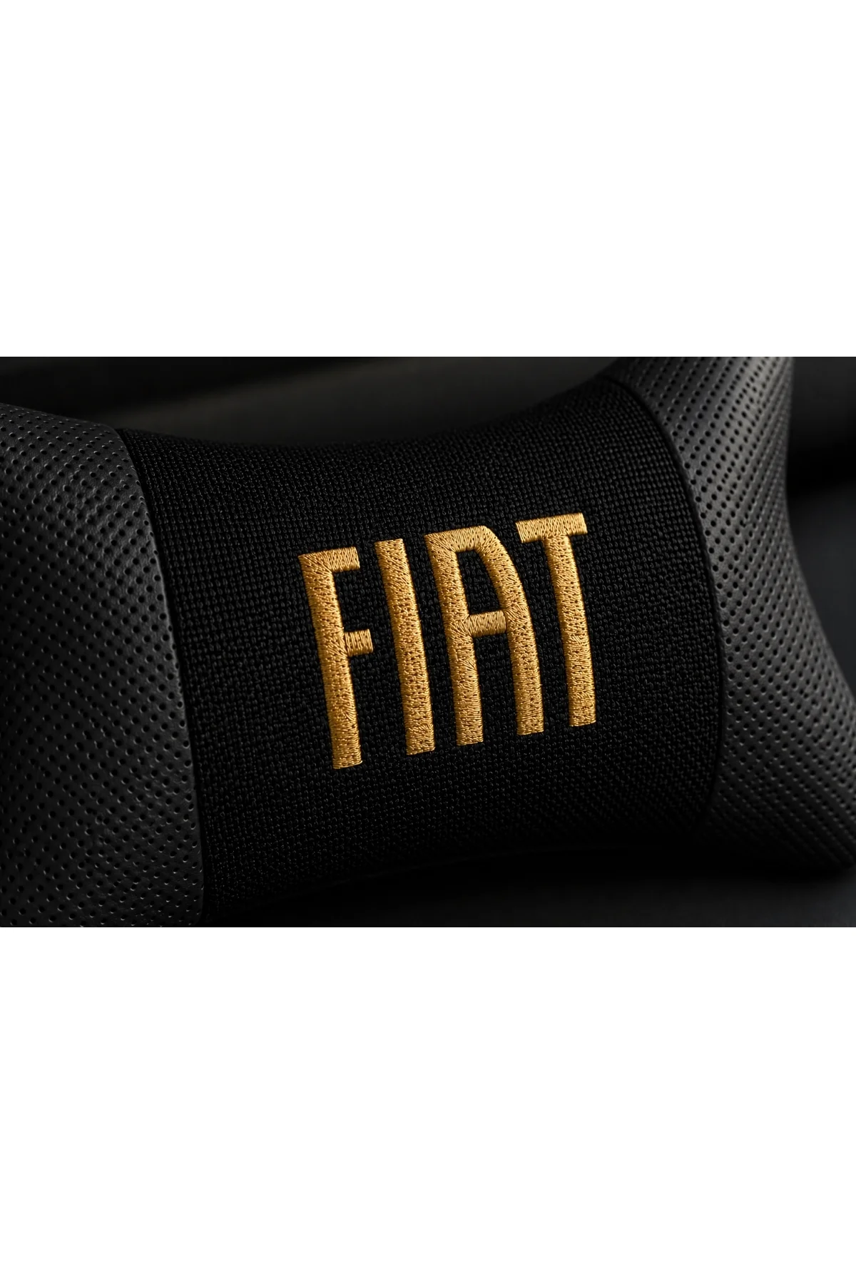 Fiat Logolu Boyun Yastığı 2’li Set Siyah Keten Kumaş Nakışlı Oto Koltuk Baş Destek Yastığı Fiat Logolu Boyun Yastığı 2’li Set Siyah Keten Kumaş Nakışlı Oto Koltuk Baş Destek Yastığı - Görsel 2