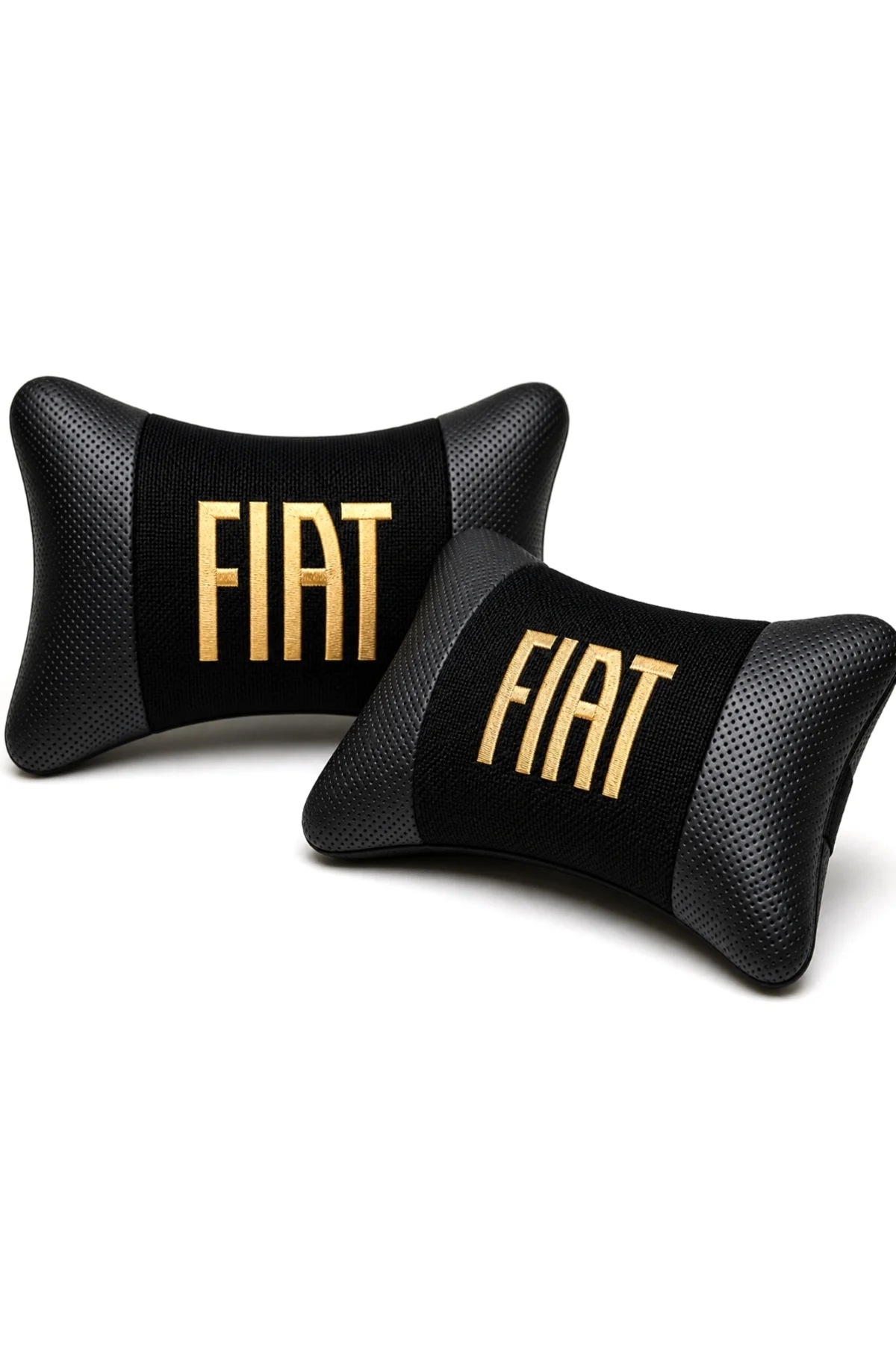 Fiat Logolu Boyun Yastığı 2’li Set Siyah Keten Kumaş Nakışlı Oto Koltuk Baş Destek Yastığı Fiat Logolu Boyun Yastığı 2’li Set Siyah Keten Kumaş Nakışlı Oto Koltuk Baş Destek Yastığı - Görsel 4