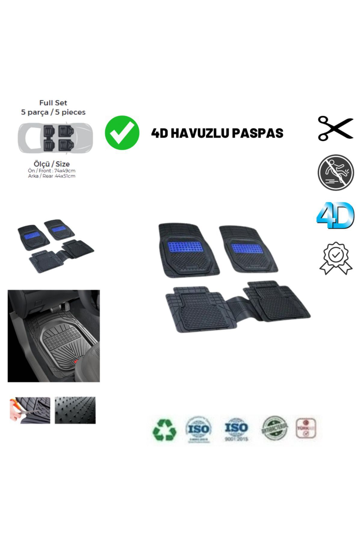 Zeyno Ticaret Fiat Palio 2005 Uyumlu Havuzlu Üniversal Yeni Nesil Plus Paspas S