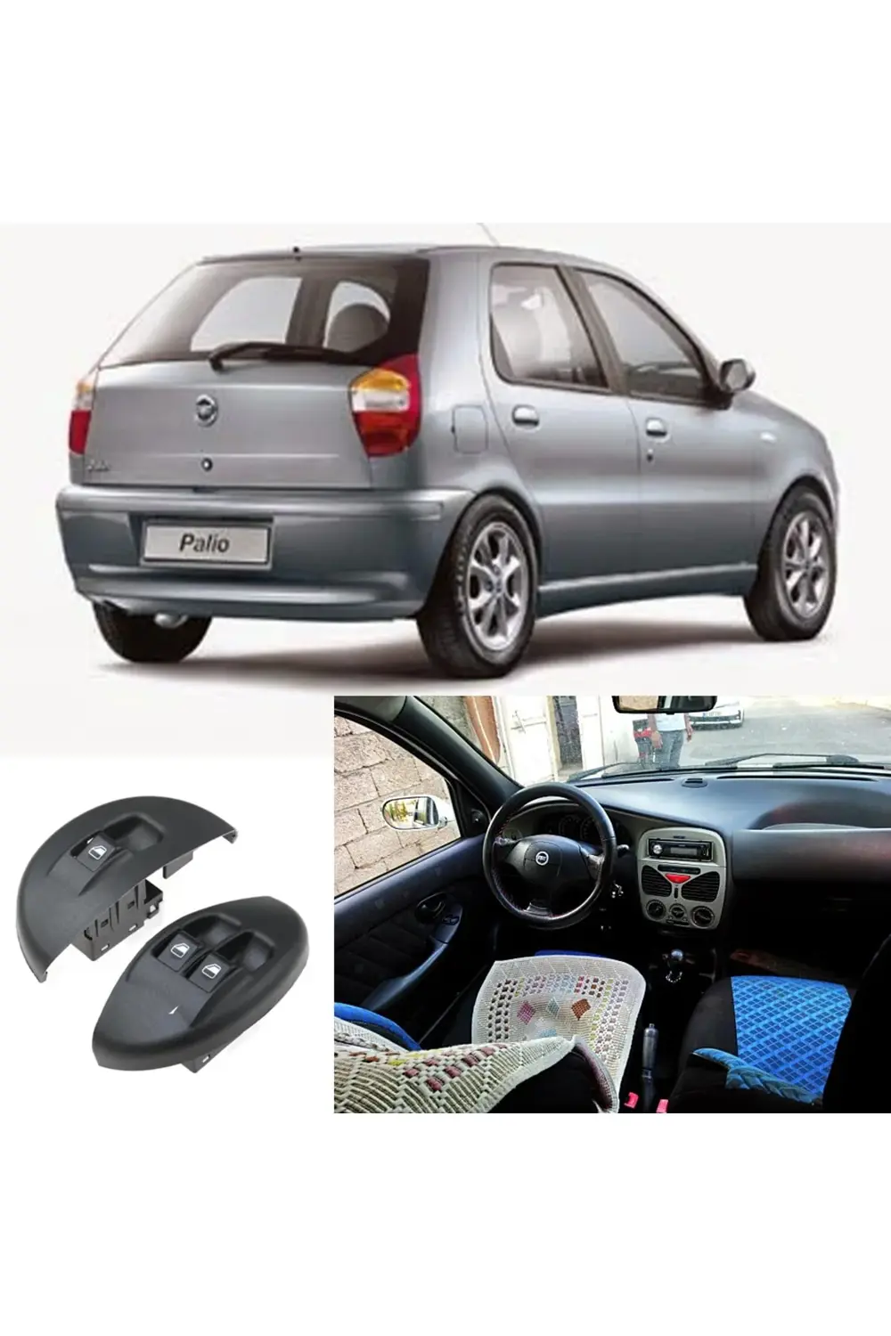Fiat Palio Uyumlu Sağ Sol Cam Açma Düğmesi Anahtarı Takımı 1996--