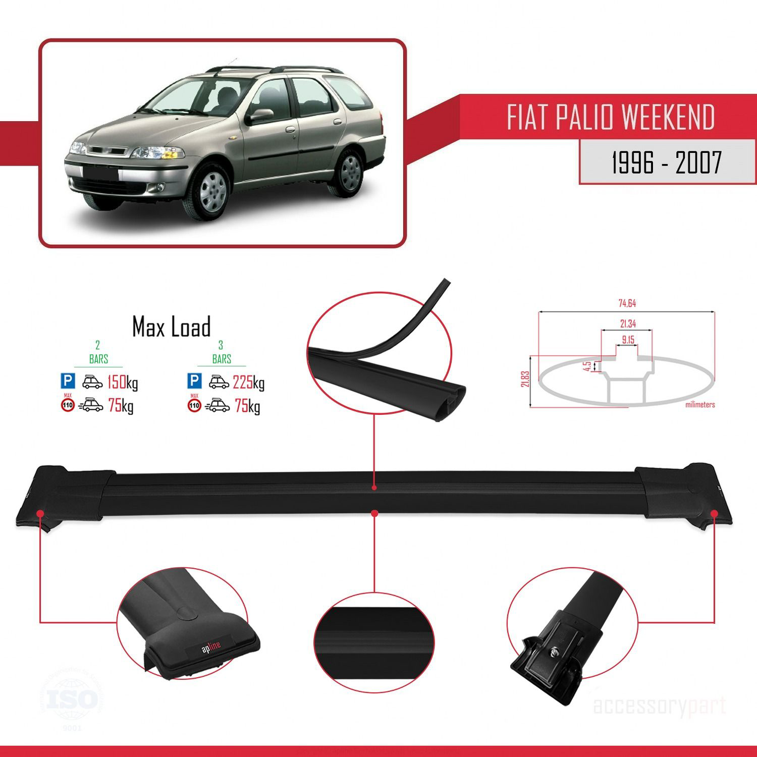 Fiat Palio WEEKEND 1996-2007 Arası ile uyumlu FLY Model Ara Atkı 