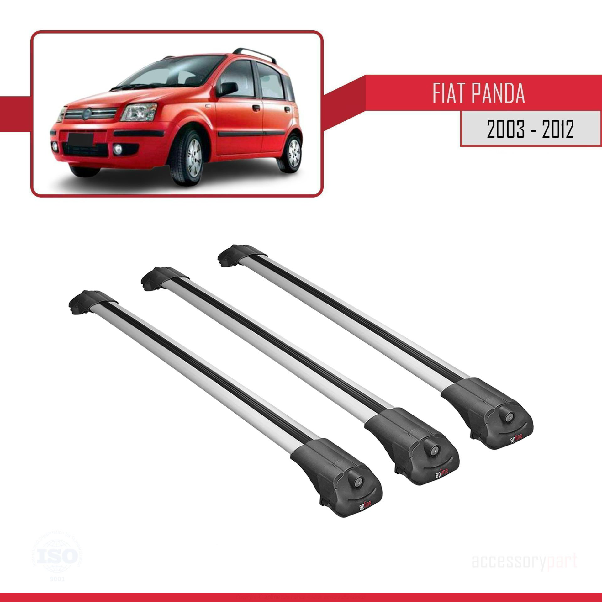Fiat Panda 2003-2012 Arası ile uyumlu ACE-1 Ara Atkı Tavan Barı G
