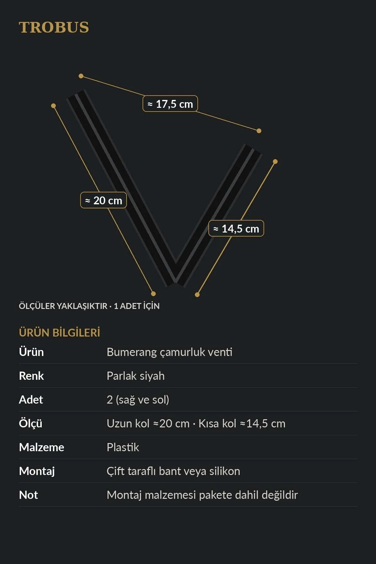 Fiat Panda 2012 ve Sonrası Uyumlu Bumerang Çamurluk Venti Parlak Siyah Sağ Sol Takım Fiat Panda 2012 ve Sonrası Uyumlu Bumerang Çamurluk Venti Parlak Siyah Sağ Sol Takım - Görsel 8