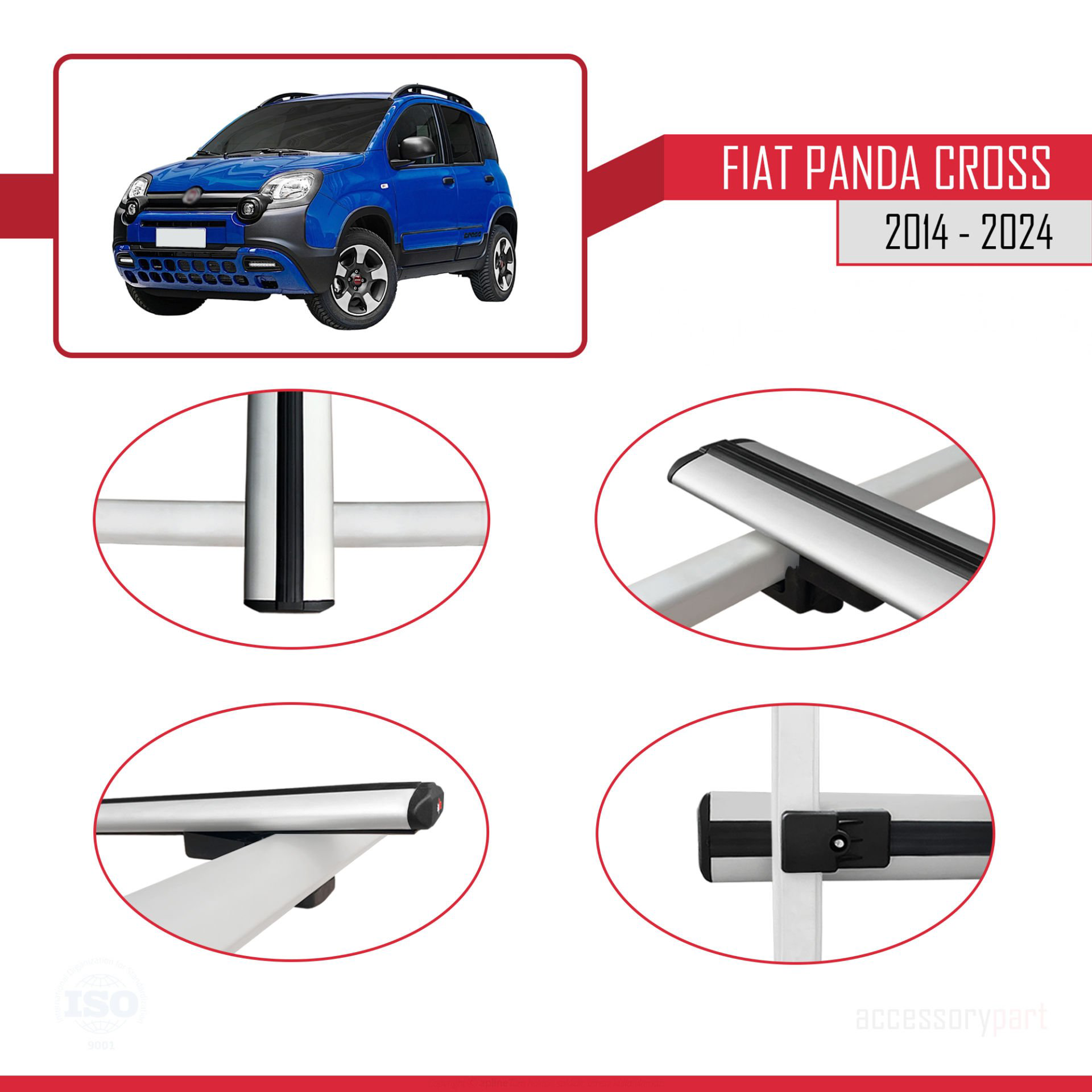 Fiat Panda Cross 2014 ve Sonrası ile uyumlu Basic Model Ara Atkı 