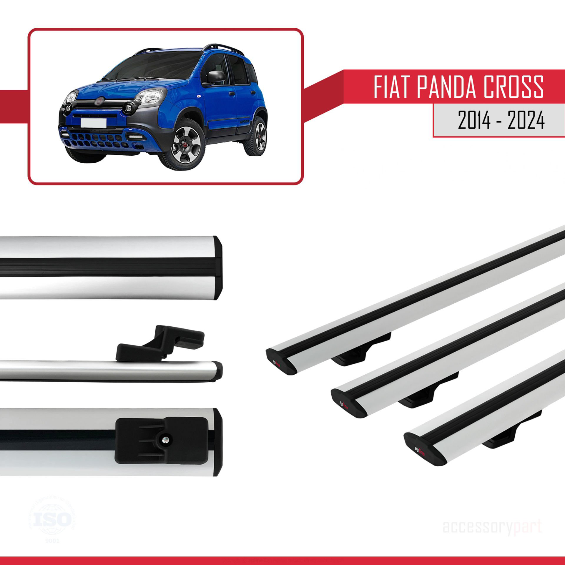 Fiat Panda Cross 2014 ve Sonrası ile uyumlu Basic Model Ara Atkı 