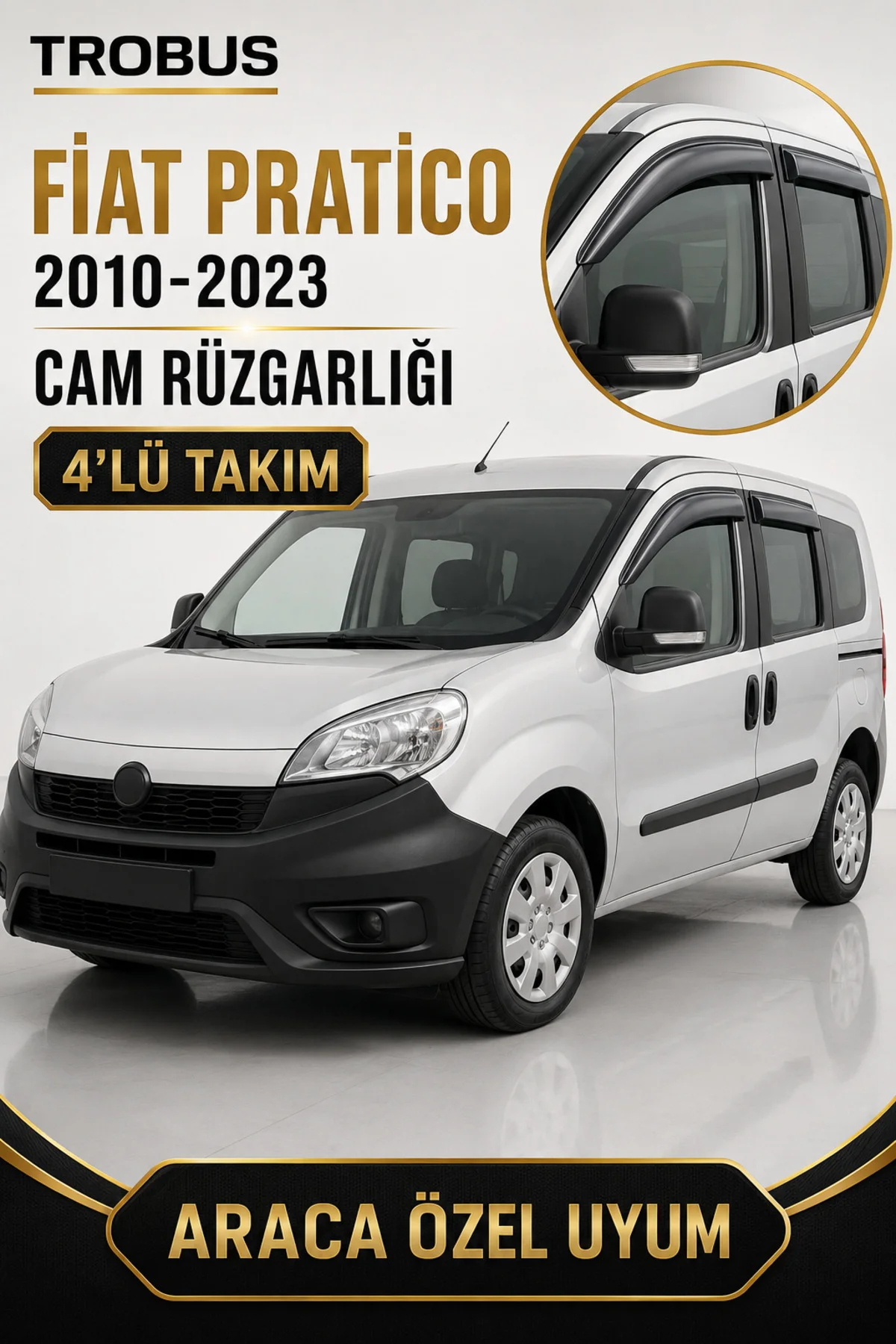 Fiat Pratico Doblo Kamyonet 2010-2023 Mügen Cam Rüzgarlığı (4'lü) Fiyatı, Yorumları ve Özellikleri