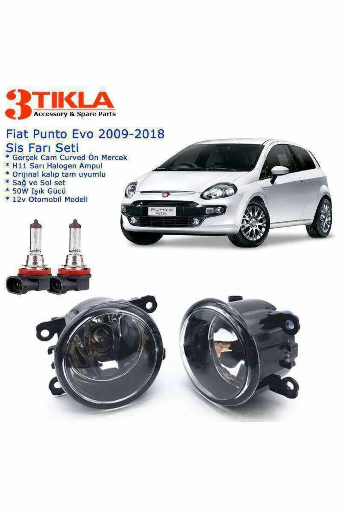 Fiat Punto Evo 2009 Sis Farı Set Oem: 8200074008 Fiat Punto Evo 2009 Sis Farı Set Oem: 8200074008