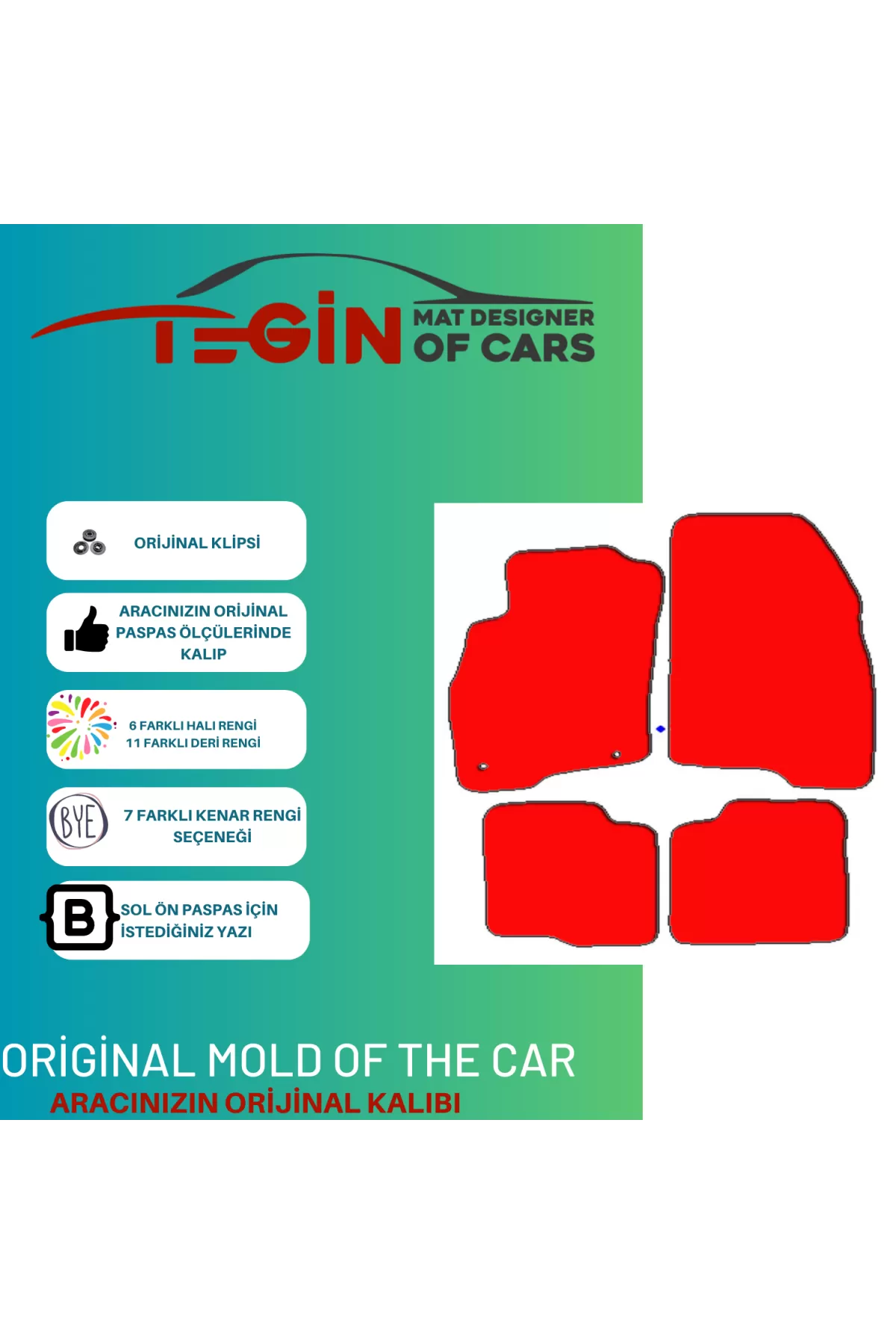 Fiat Punto Evo 2010 Ve Sonrası Prime Gri Halı Siyah Kenar Halı Pa