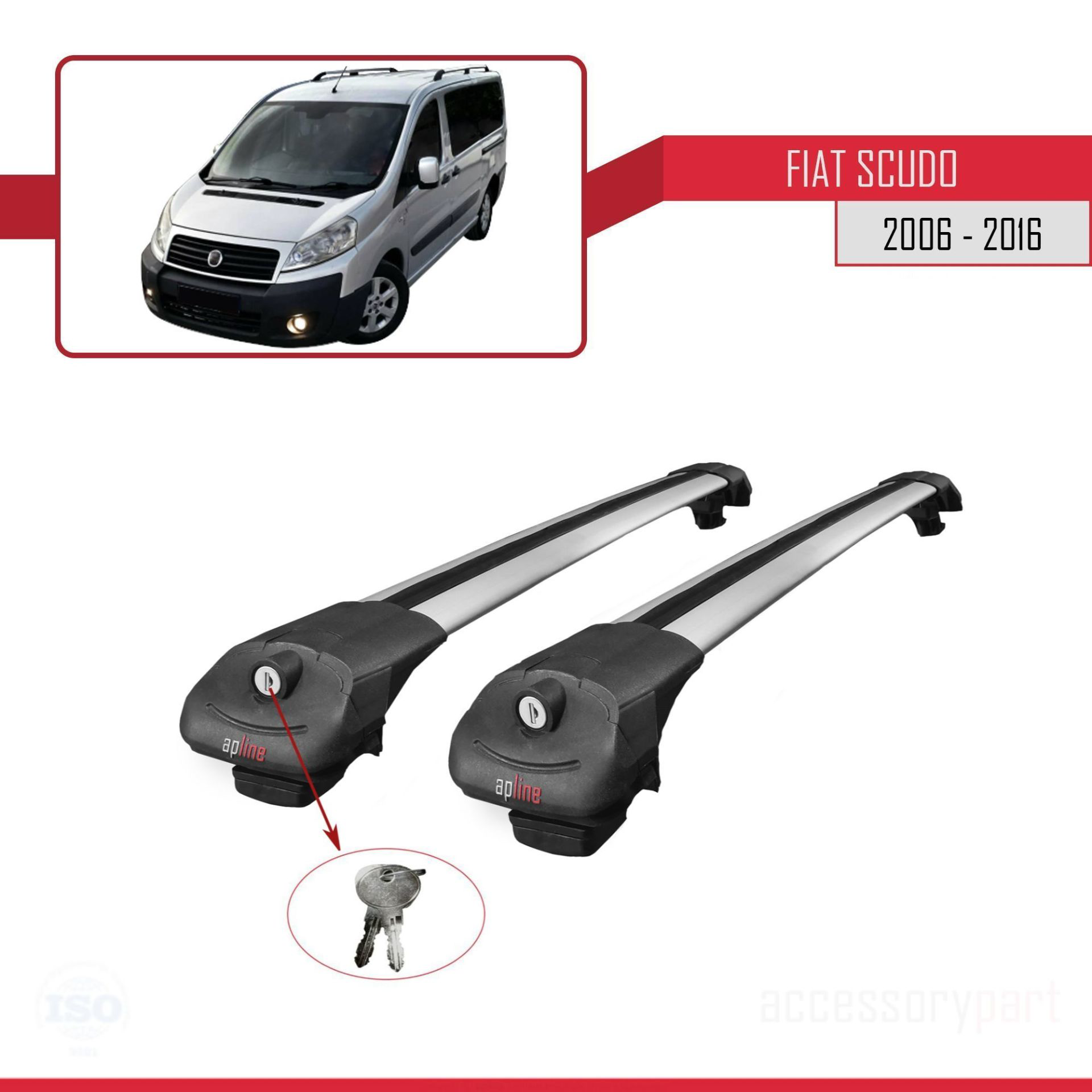 Fiat Scudo 2006-2016 Arası ile uyumlu ACE-1 Ara Atkı Tavan Barı G