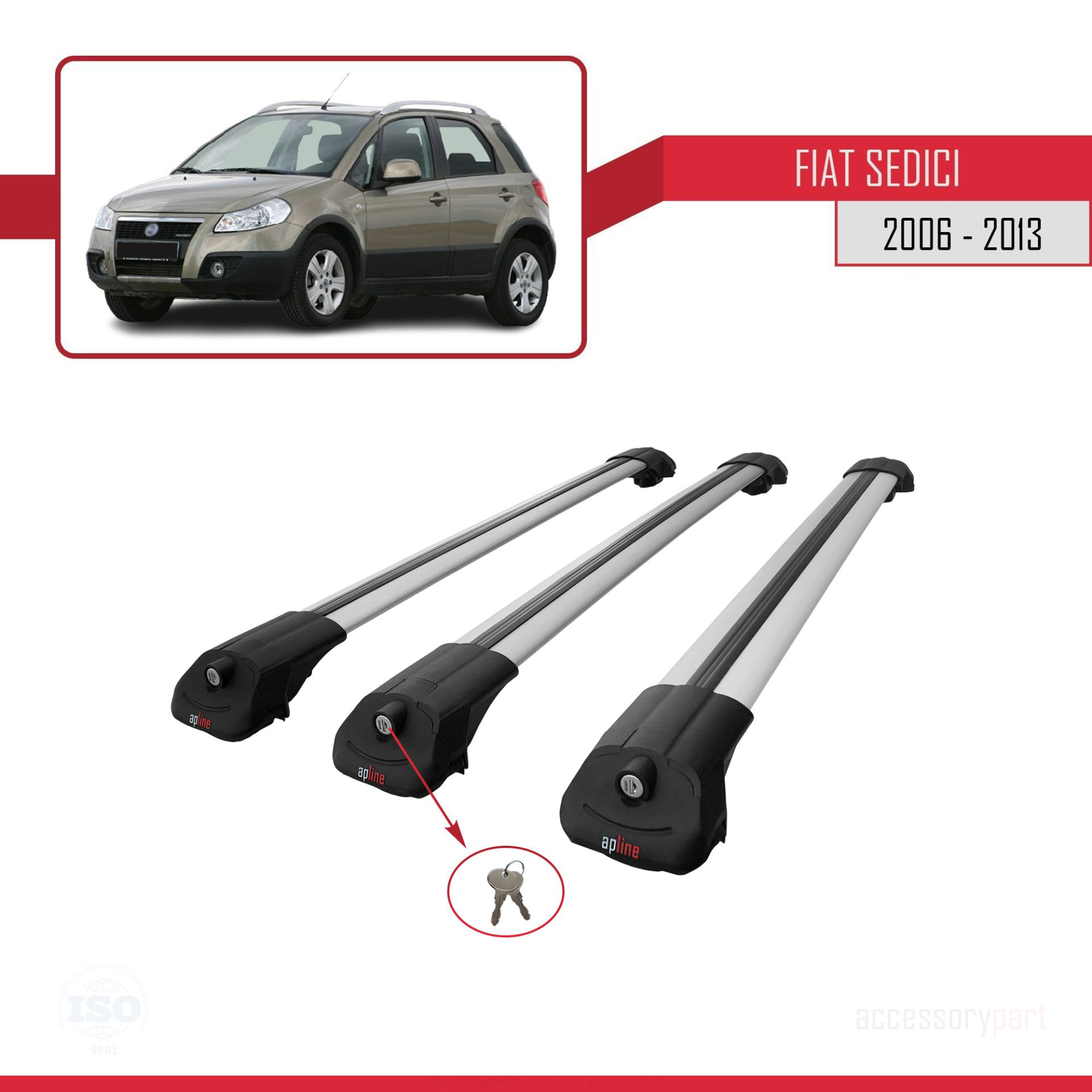 Fiat Sedici 2006-2013 Arası ile uyumlu ACE-1 Ara Atkı Tavan Barı 
