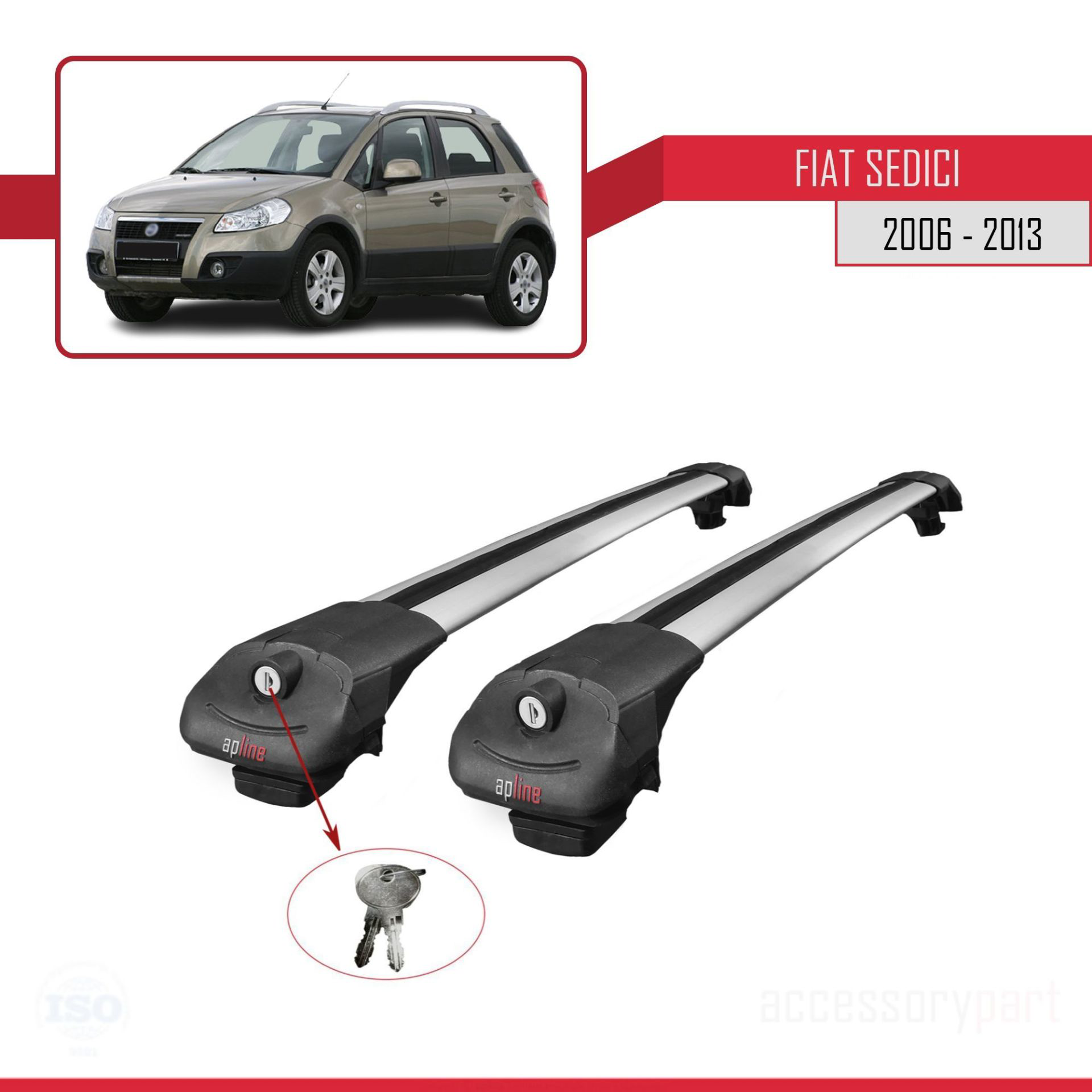 Fiat Sedici 2006-2013 Arası ile uyumlu ACE-1 Ara Atkı Tavan Barı 