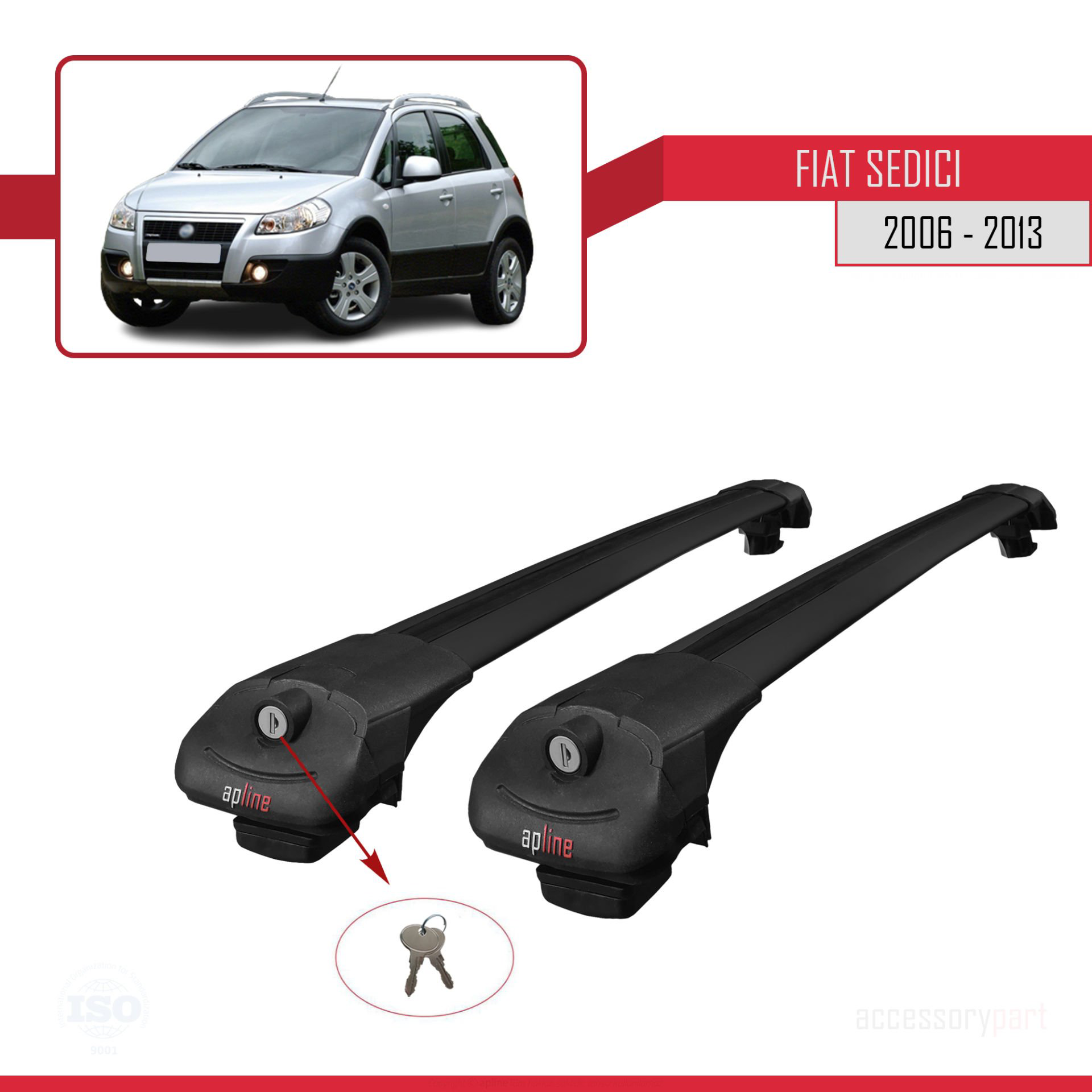 Fiat Sedici 2006-2013 Arası ile uyumlu ACE-1 Ara Atkı Tavan Barı 