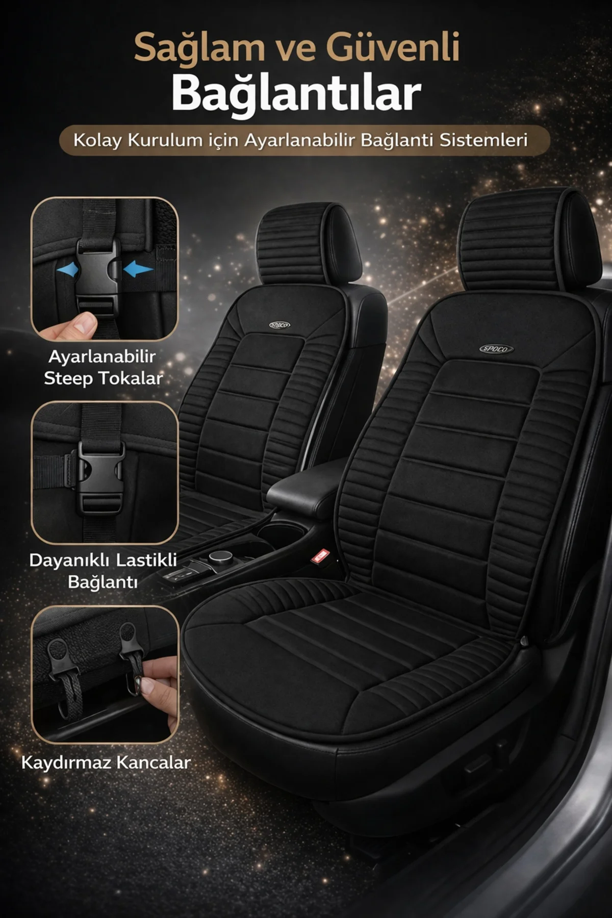 Fiat TEMPRA nan Uyumlu Vento 2 Parça Ön Oto Koltuk Minderi Terletmez Kaymaz Taban Siyah Fiyatı, Yorumları ve Özellikleri