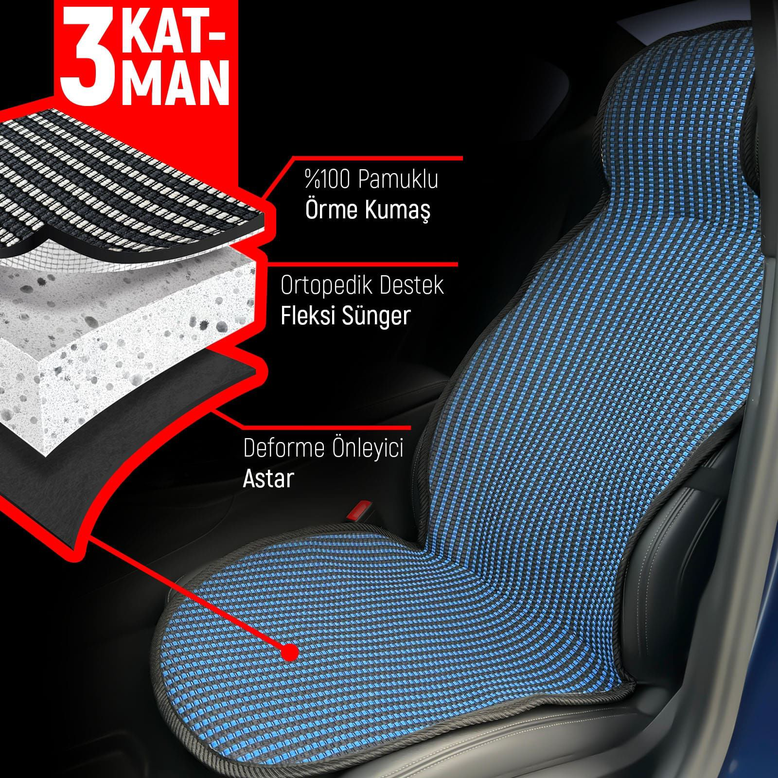Fiat Tempra Uyumlu Koltuk Kılıfı Minder Çizgili Siyah Mavi 2+1 Ön Fiat Tempra Uyumlu Koltuk Kılıfı Minder Çizgili Siyah Mavi 2+1 Ön