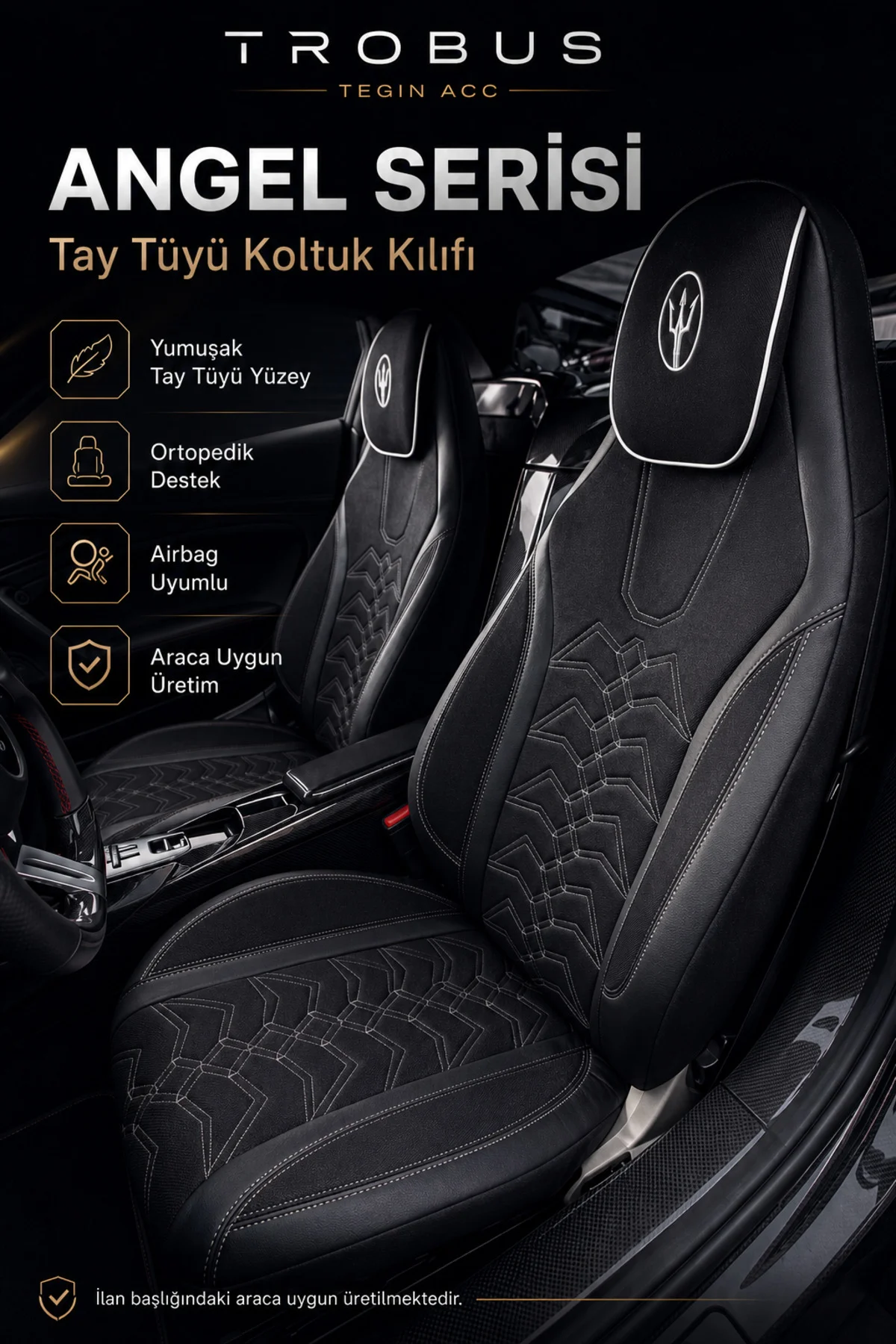 Fiat Tempra Uyumlu Angel Serisi Tay Tüyü Koltuk Kılıfı Siyah Beyaz Fiyatı, Yorumları ve Özellikleri