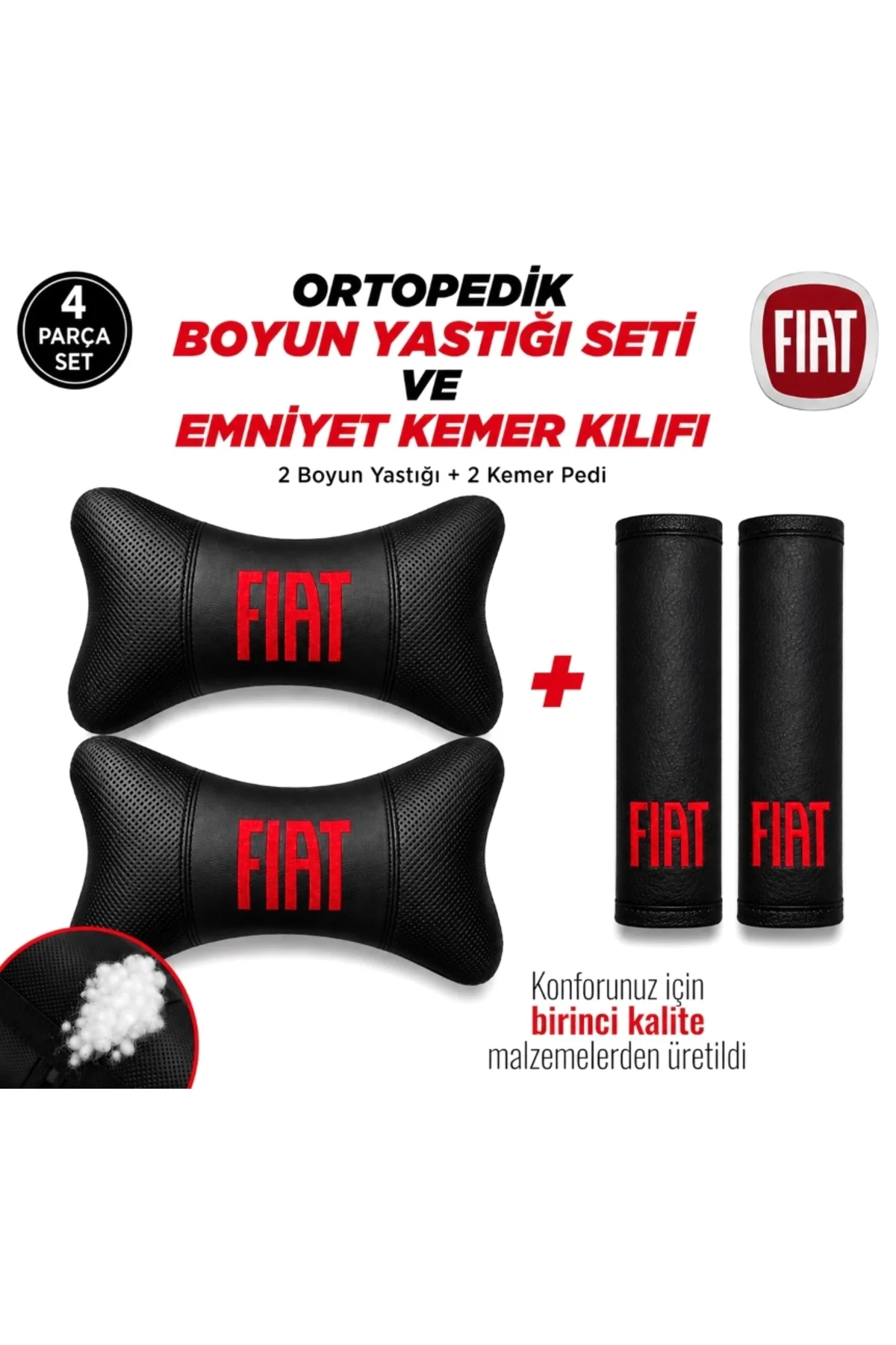 Fiat Yeni Logo Konfor Seti 2 Yastık 2 Kemer Fiat Yeni Logo Konfor Seti 2 Yastık 2 Kemer