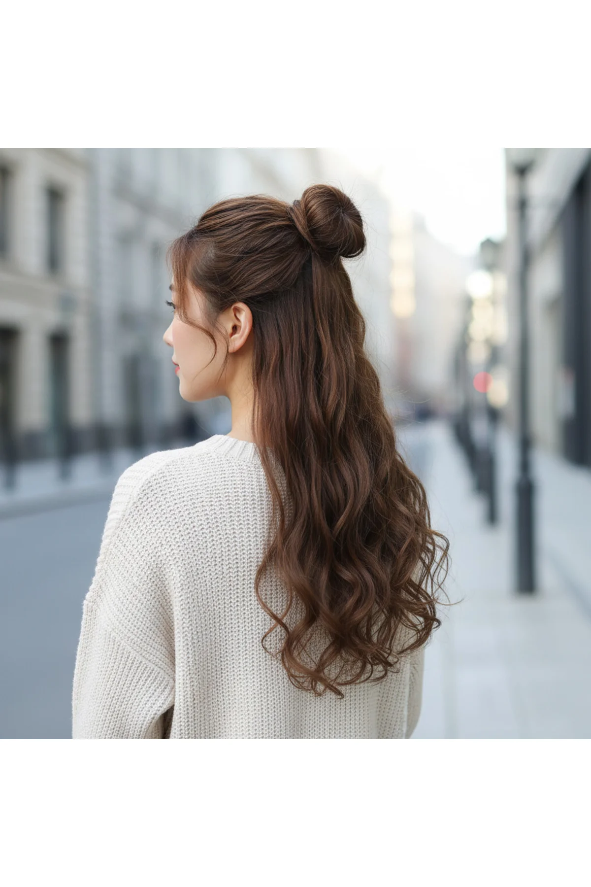 Fiber Sen Dalgalı Yarım Ay + 2 Yan Çıt Çıt / Kumral