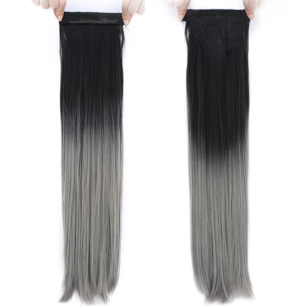Fiber Sen Sihirli At Kuyruğu / Siyah / Gri Ombreli