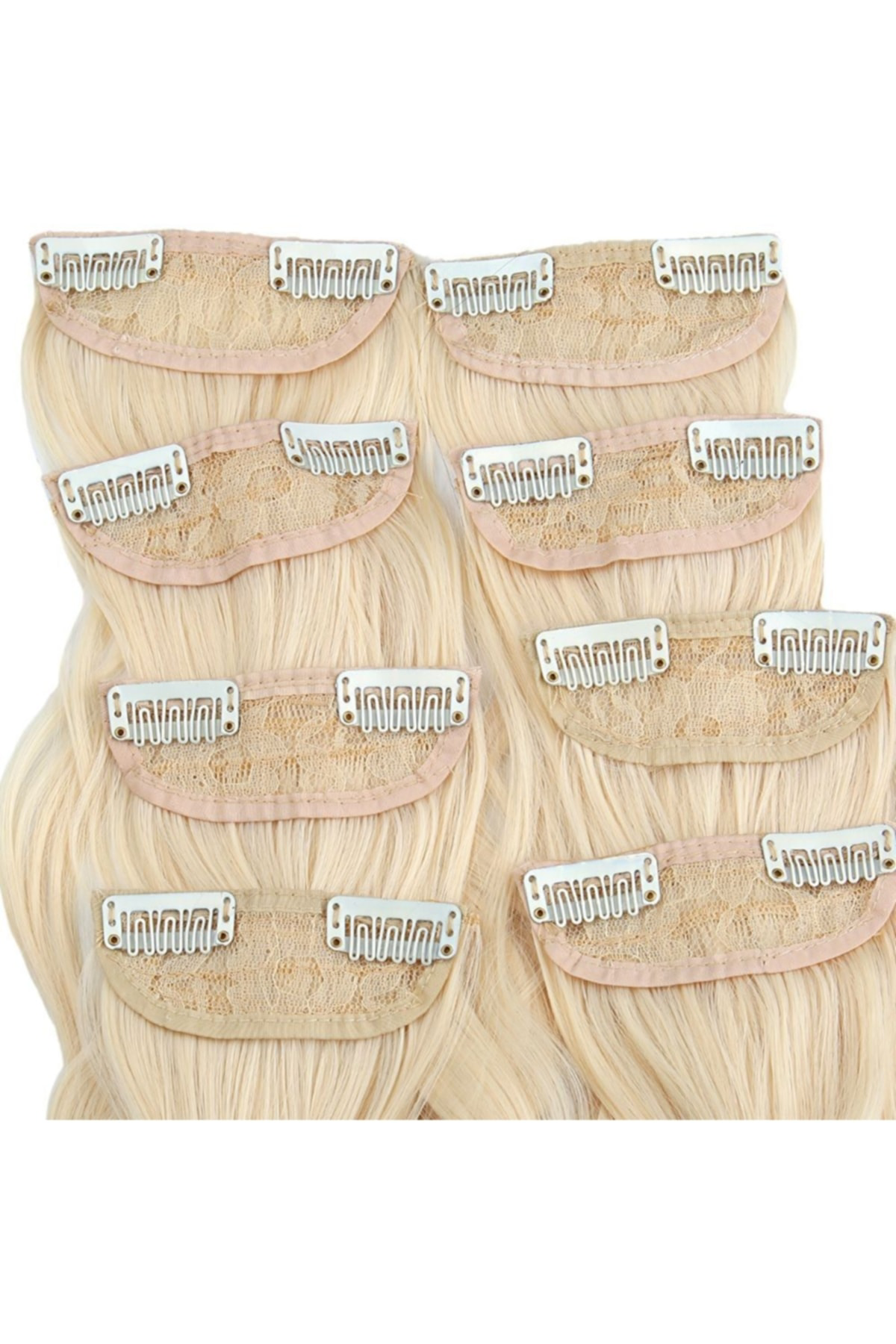 Arzuperuk Fiber Sentetik Dalgalı 8 Parça Çıt Çıt / Platin