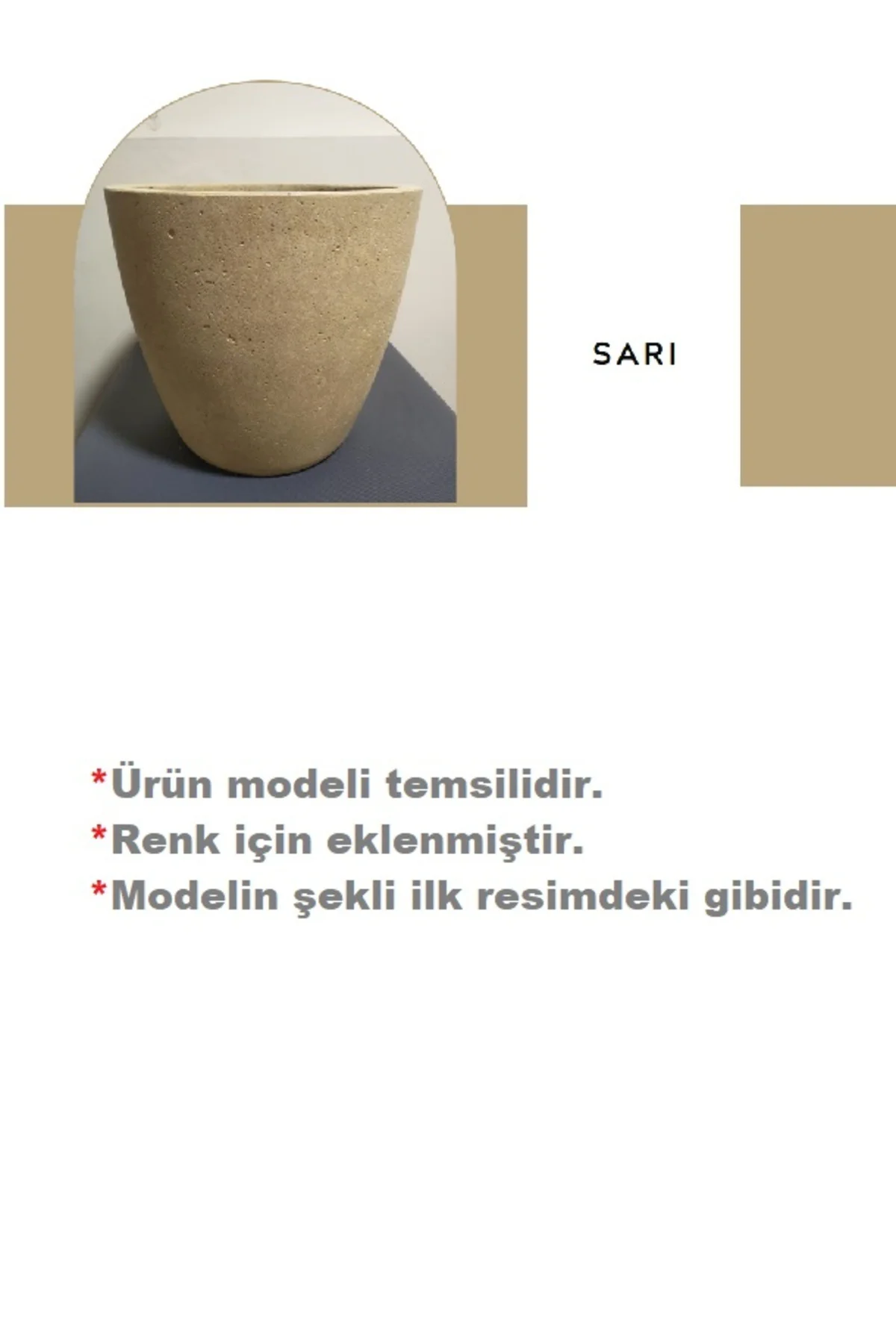 Fiber Stone (Hafif Beton) Saksı / MODEL : BASTI