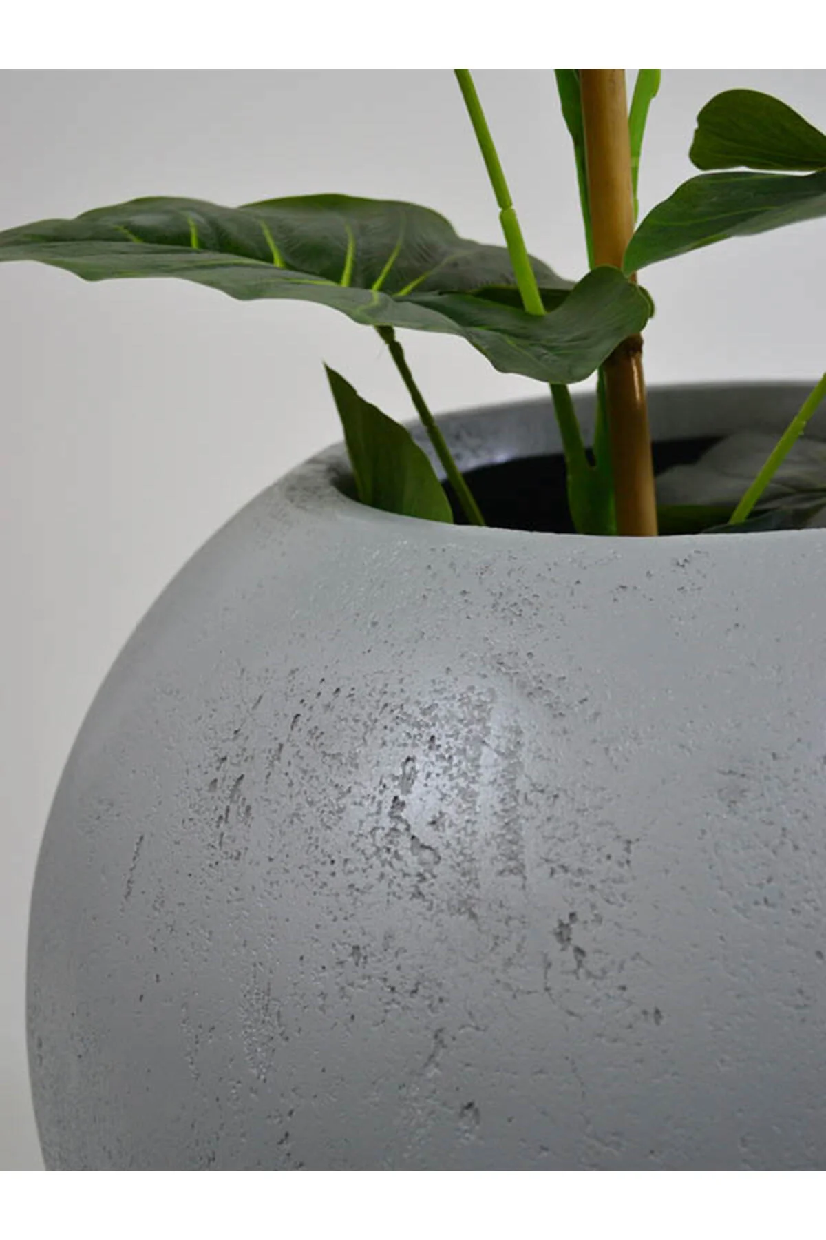 Fiberglas 70 Çap Küre Fiber Beton Görünümlü Saksı
