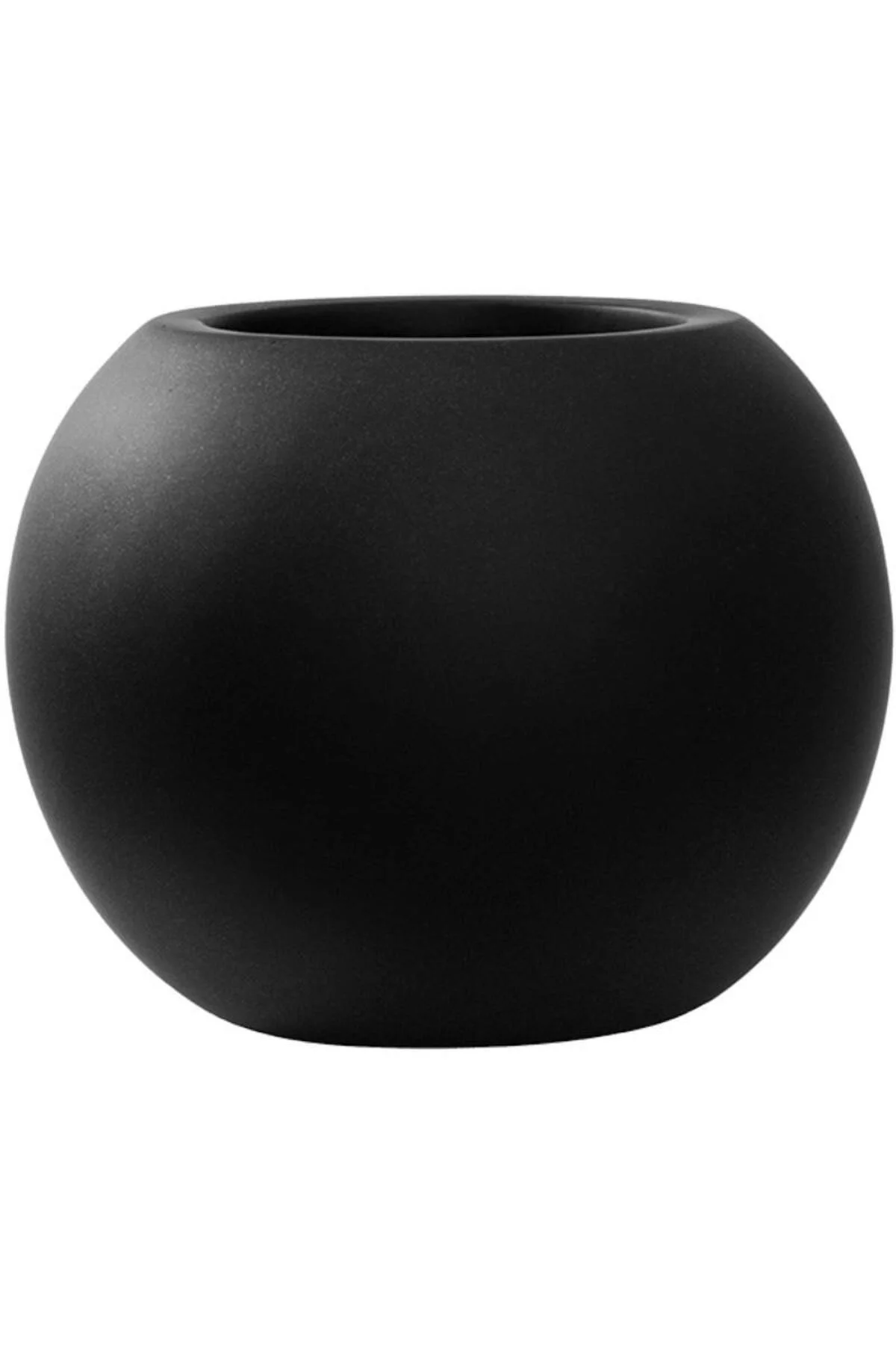 Fiberglas 90 Çap Küre Fiber Saksı Siyah