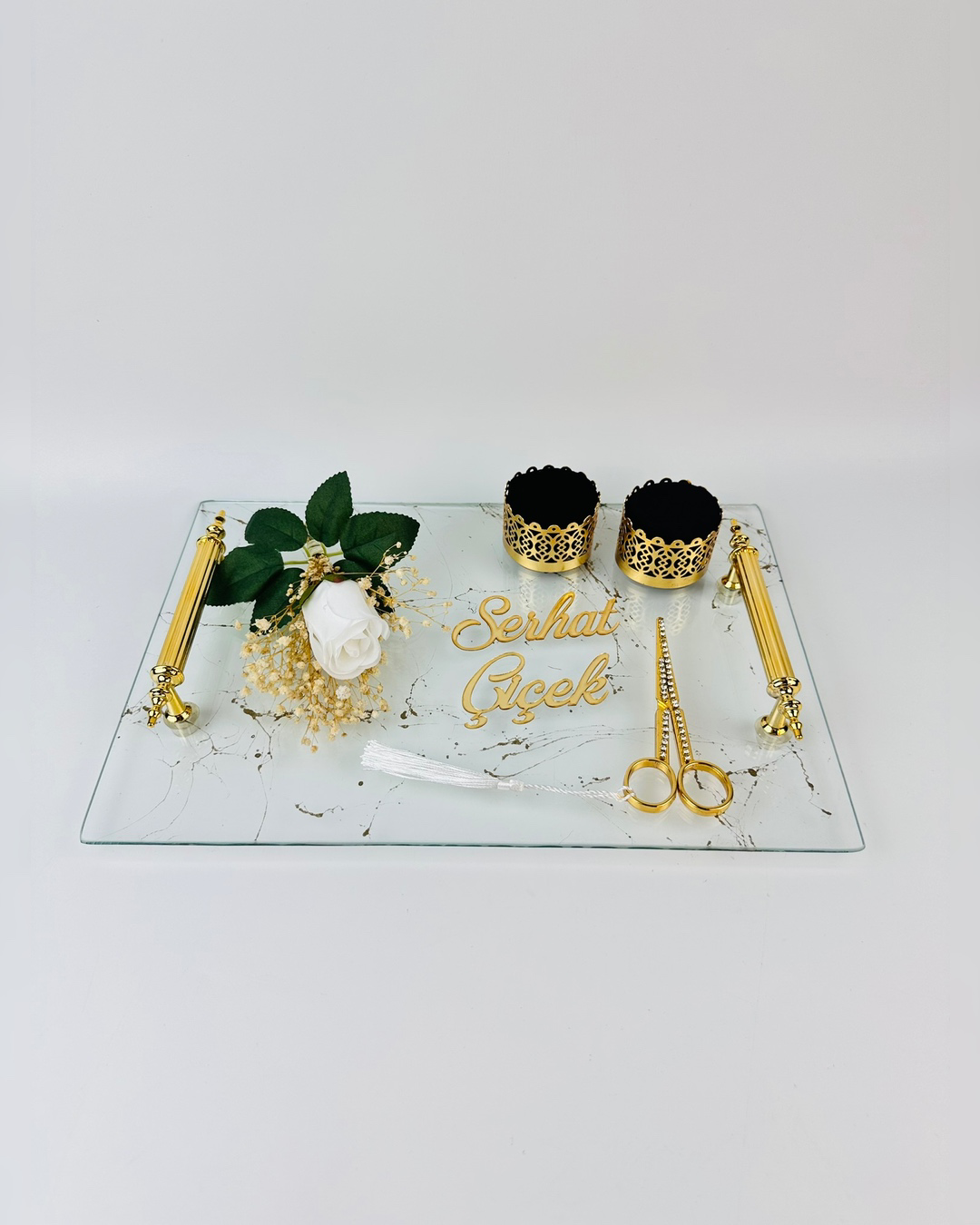 Fidelity Gold Desenli Söz Tepsisi