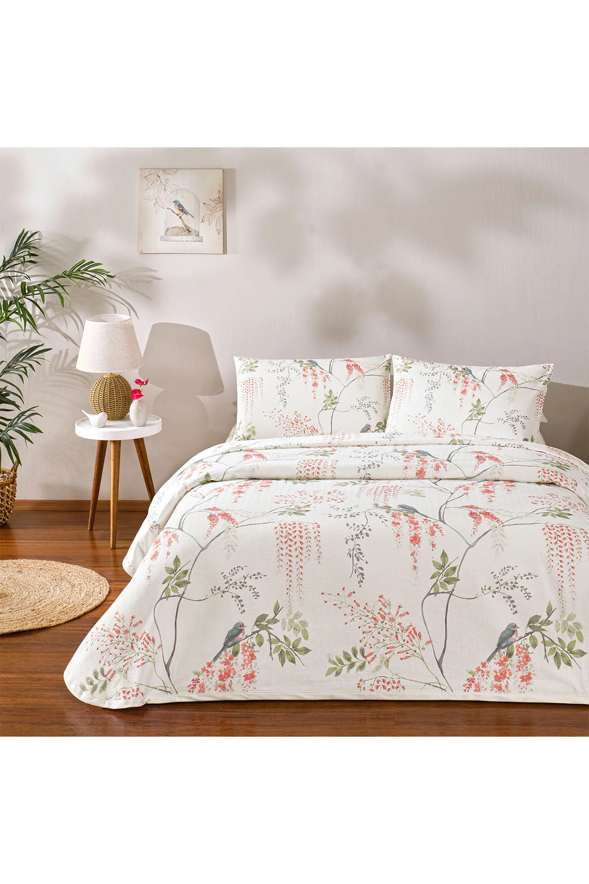 Fiesta Pembe Çift Kişilik Pamuklu Pike Takımı