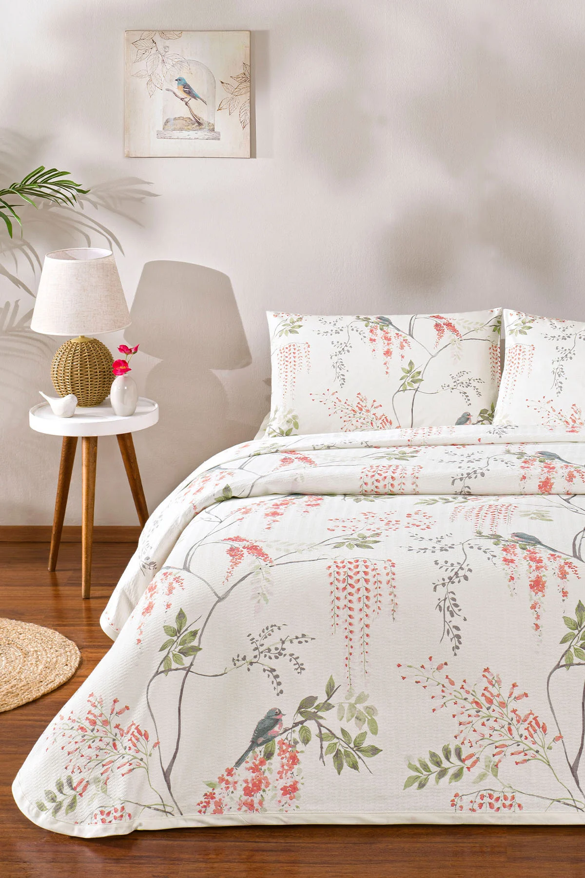 Fiesta Pembe Çift Kişilik Pamuklu Pike Takımı