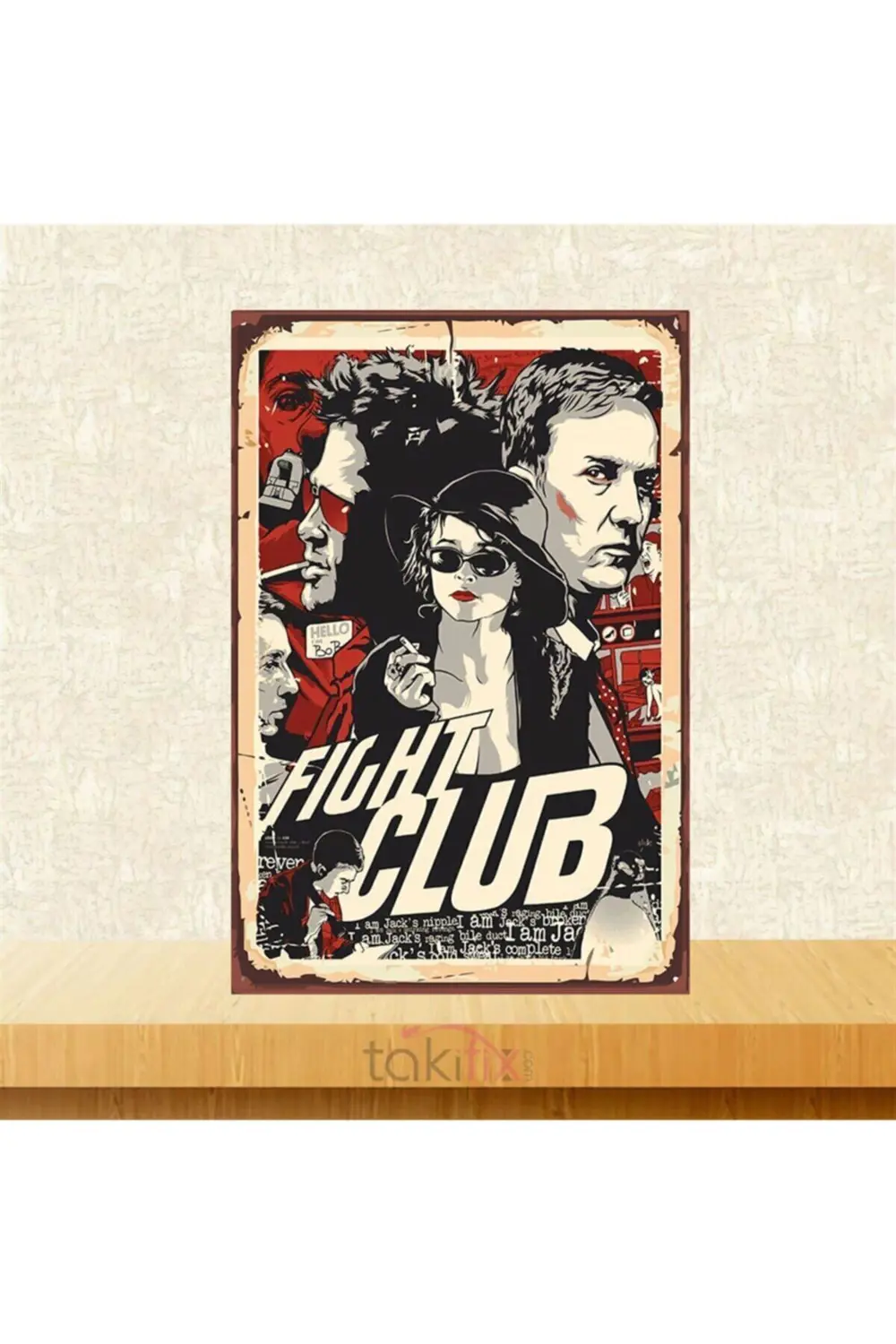 Fight Club 20-30 cm Retro Ahşap Poster