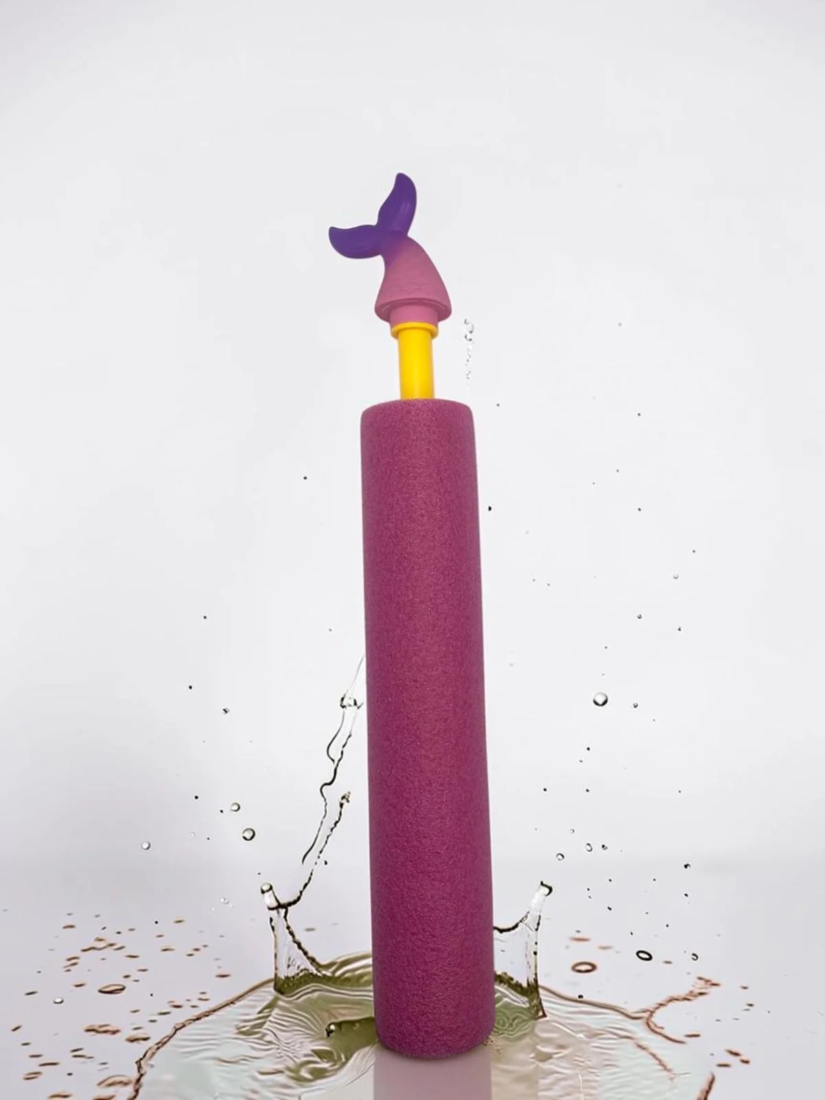 Figürlü Köpük Su Pompası Oyuncağı (45 cm) - Deniz Kızı - Pembe