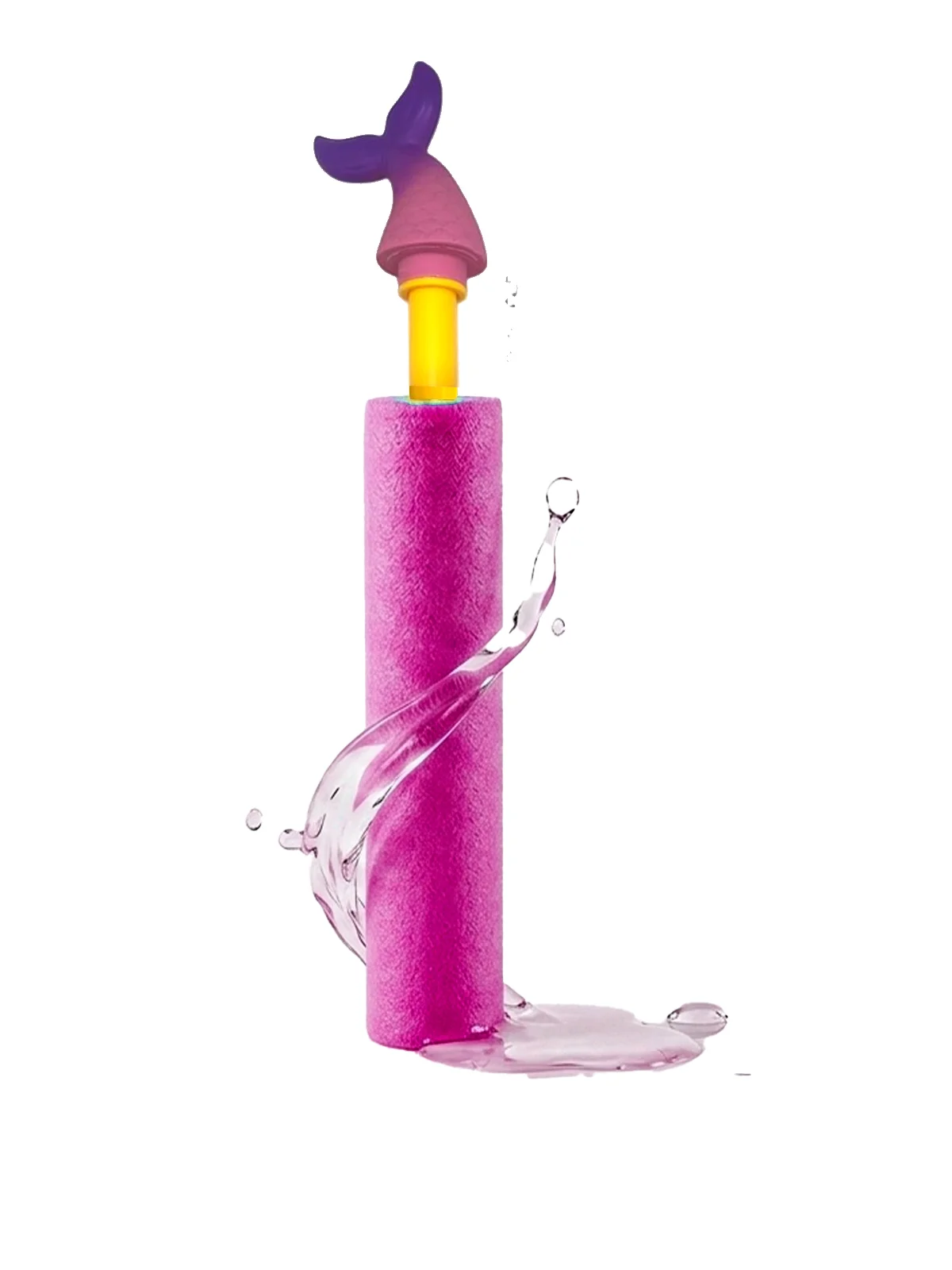 Figürlü Köpük Su Pompası Oyuncağı (33 cm) - Deniz Kızı - Pembe
