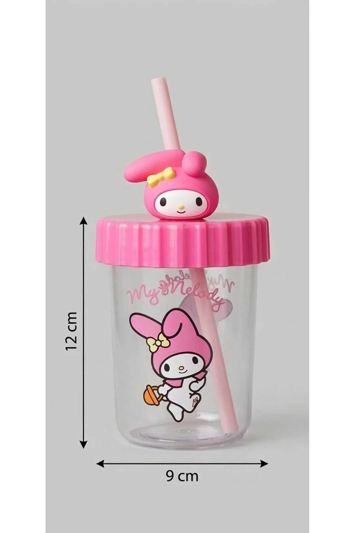 Figürlü Pipetli Bardak (pembe)
