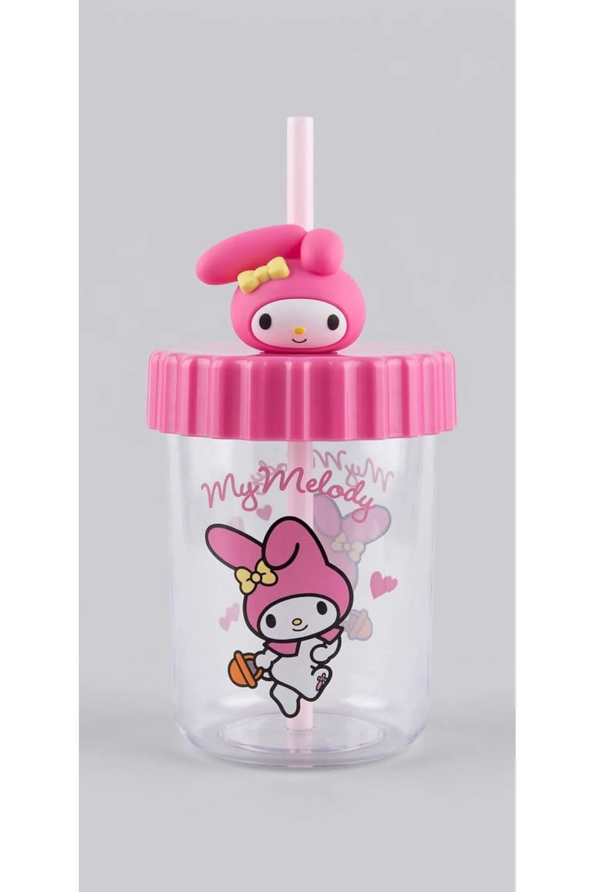 Figürlü Pipetli Bardak (pembe)