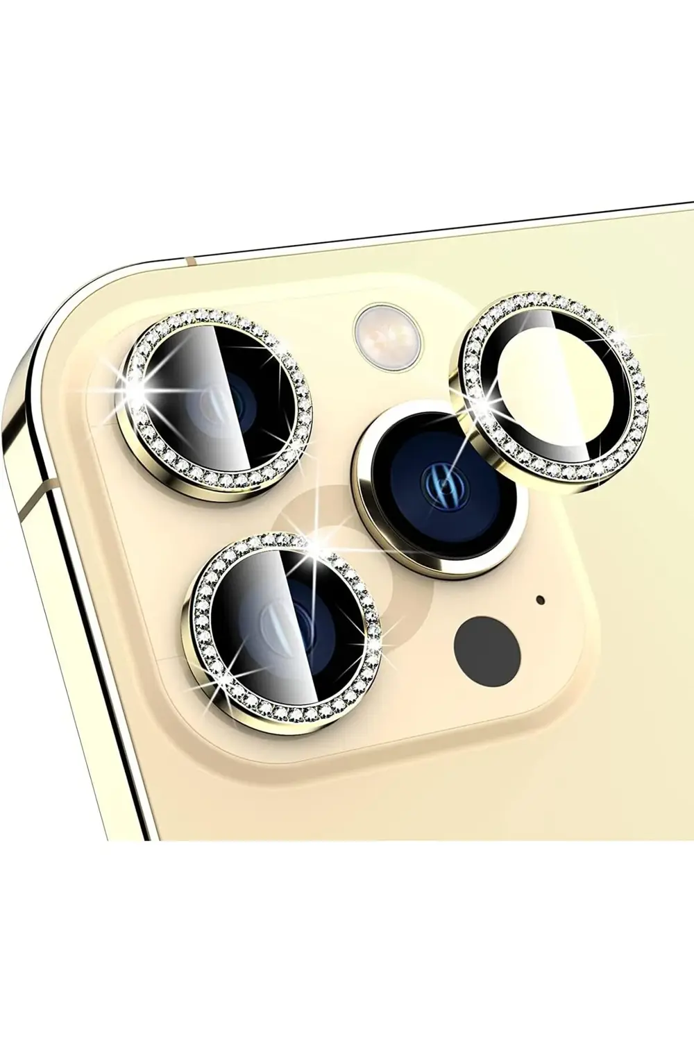 FikirShop İphone 13 Pro/İphone 13 Pro Max Elmas Taşlı Lens Koruyu